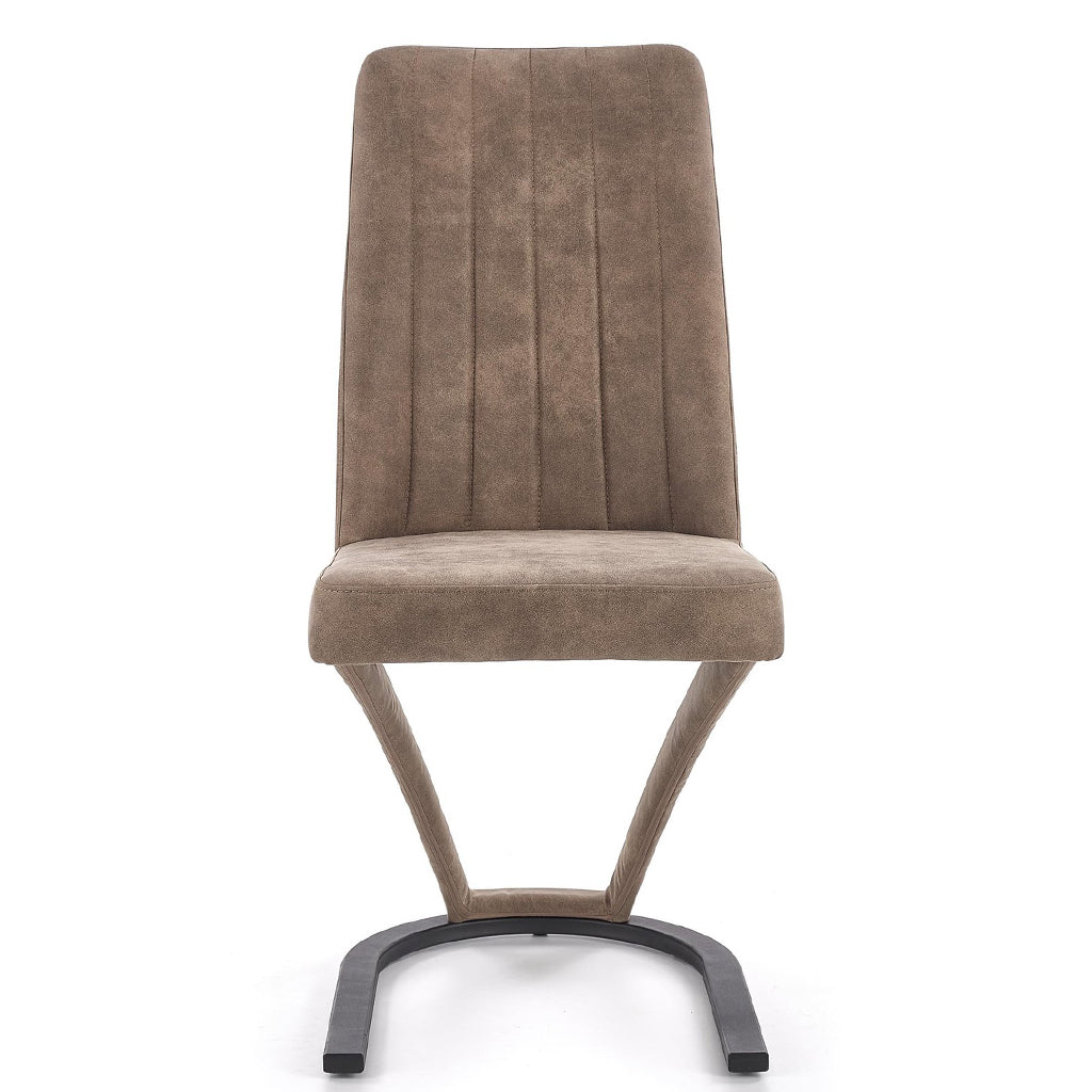 Ina Dining Chairs, Set of 2, Brown, Faux Leather, Powder Coated Steel Legs, HALK-338 Brand: Maxima House, Size: 18.1inW x 24inD x 38.6inH, Weight: 21.4lb, Material: Faux Leather & Powder Coated steel legs, Color: Brown