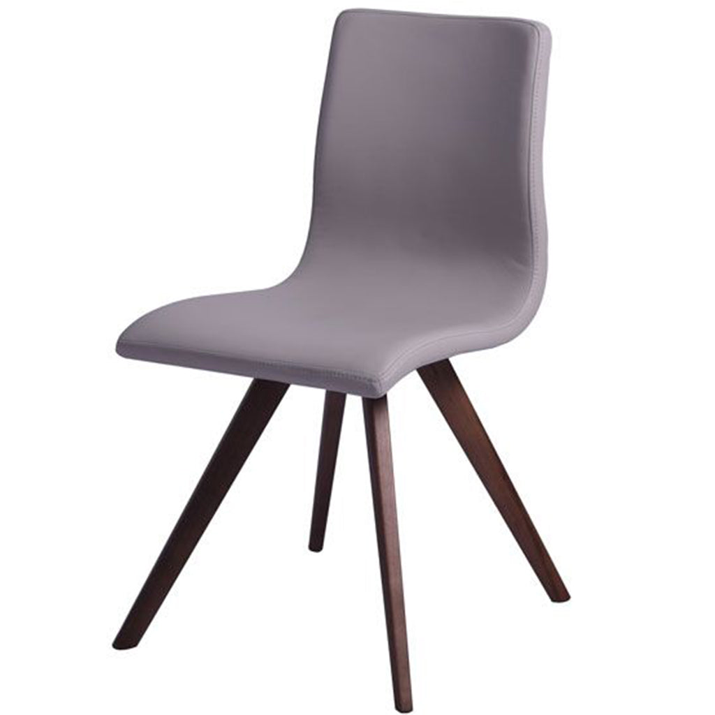 Olga Dining Chair, Set of 2, Taupe, Faux Leather, Walnut Solid Wood Legs, DC1243P-TAU Brand: Whiteline Modern Living Size: 21inW x 21inD x 33inH, Seat Height: 19.3in/ 49cm, Weight: 24lb, Material: Faux leather & solid walnut wood, Color: Taupe, Assembly Required: Yes, Avoid Power Tools!