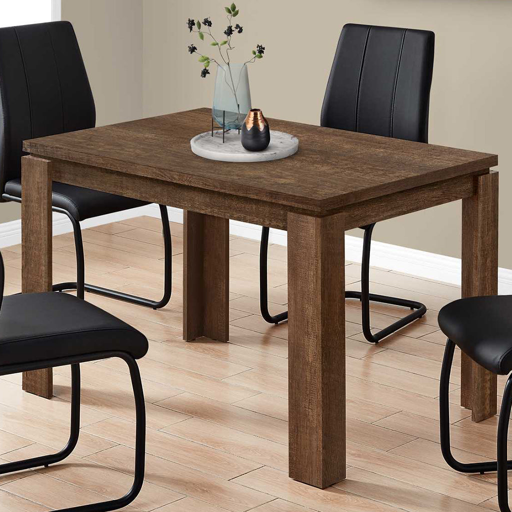 47" Inch Rectangular Dining Table For 2, Reclaimed Wood, Oak Finish, 4512839526034 Brand: Homeroots, Size: 47.25inW x  31.5inD x  30.5inH, Weight: 44lb, Shape: Rectangular, Material: Reclaimed Wood, Oak Finish, Seating Capacity: Seats 2-4, Color: Natural Oak color