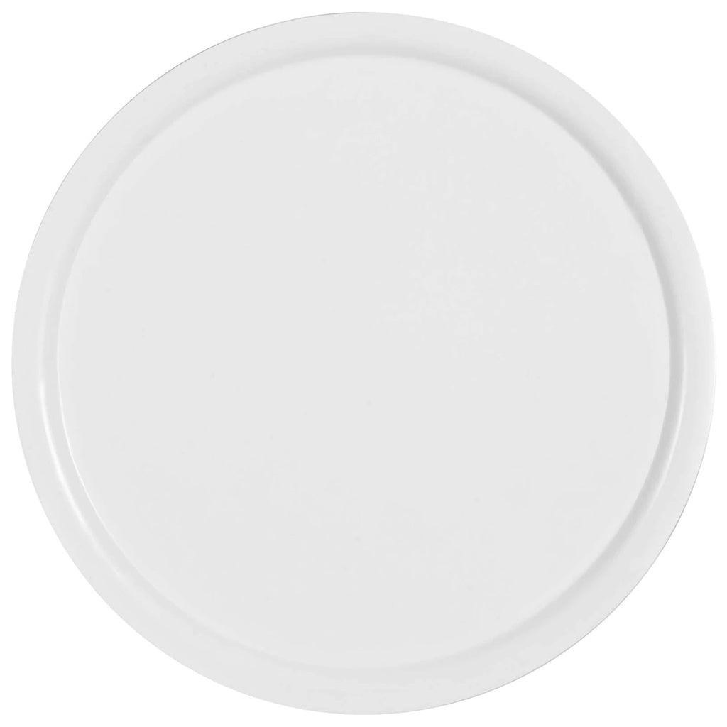 Digress | Simple White Round End Table, Fiberboard Top, Steel Hairpin Legs, EEI-2677-WHI