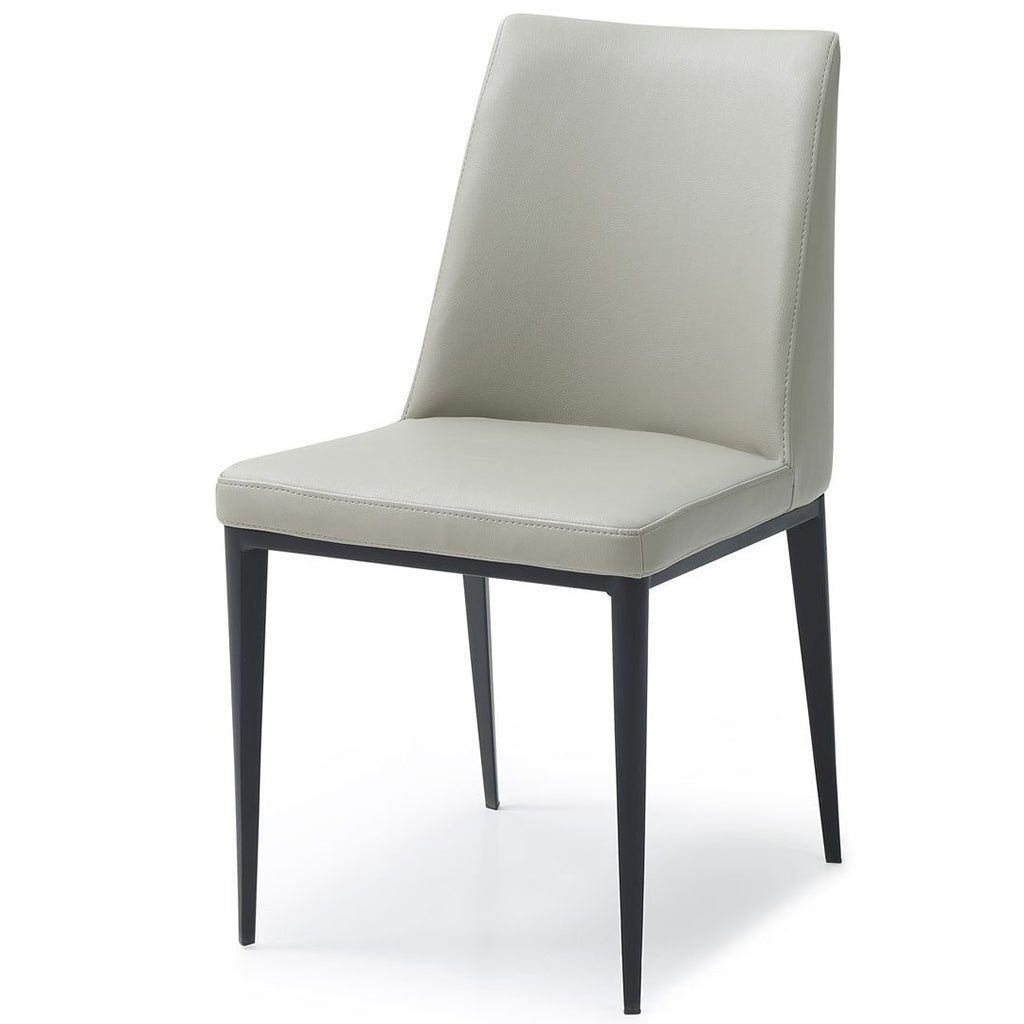 Carrie Dining Chair, Set of 2, Light Grey, Faux Leather, Steel Base, DC1478-LGRY Brand: Whiteline Modern Living, Size: 21.5inW x 25.5inD x 37inH, Seat Height: 18in/ 46cm, Weight: 16lb, Material: Faux Leather, Color: Light Grey