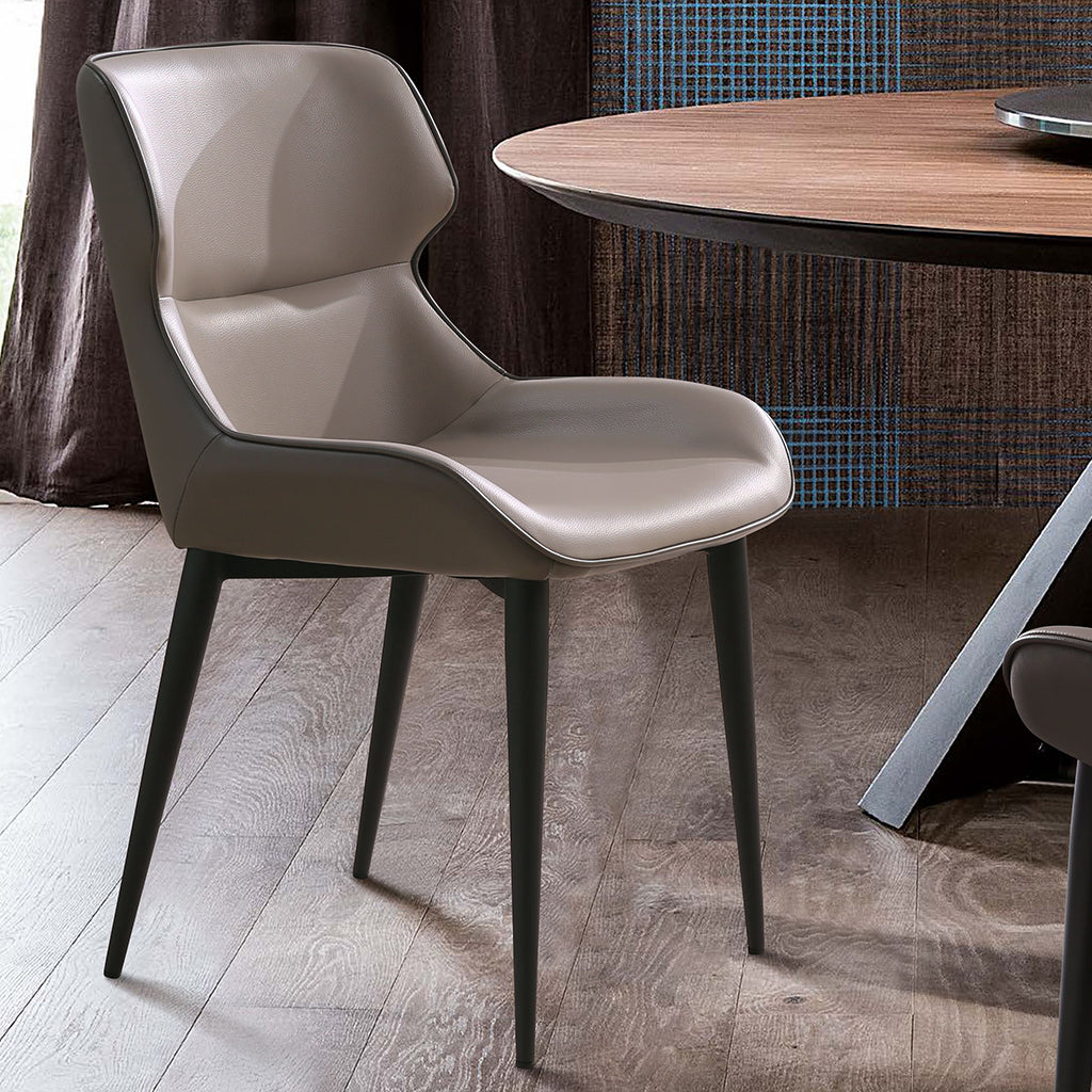 Morocco | Dining Chairs, Light Gray, Faux Leather, Steel Legs, DC1709P-LGRY