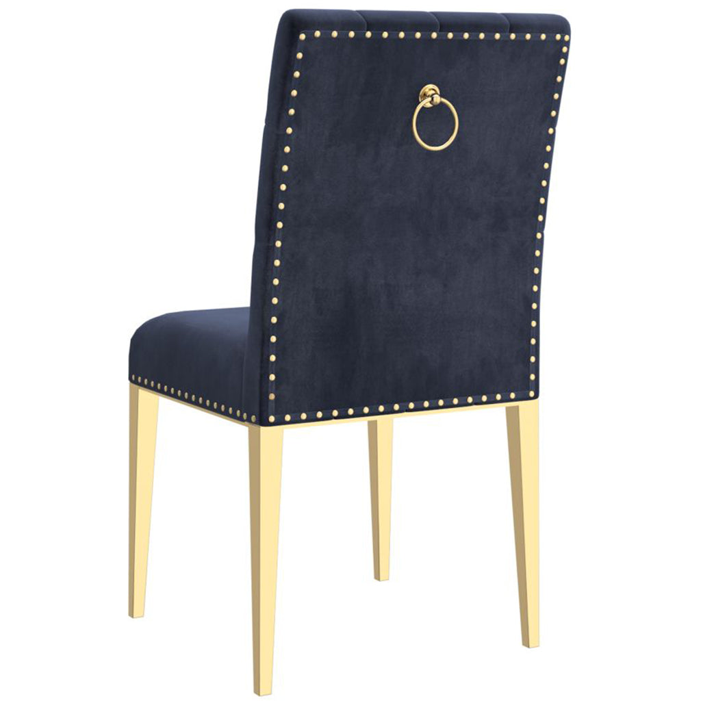 Azul | Black and Gold Velvet Dining Chairs, Set of 2, 202-600BK_GL