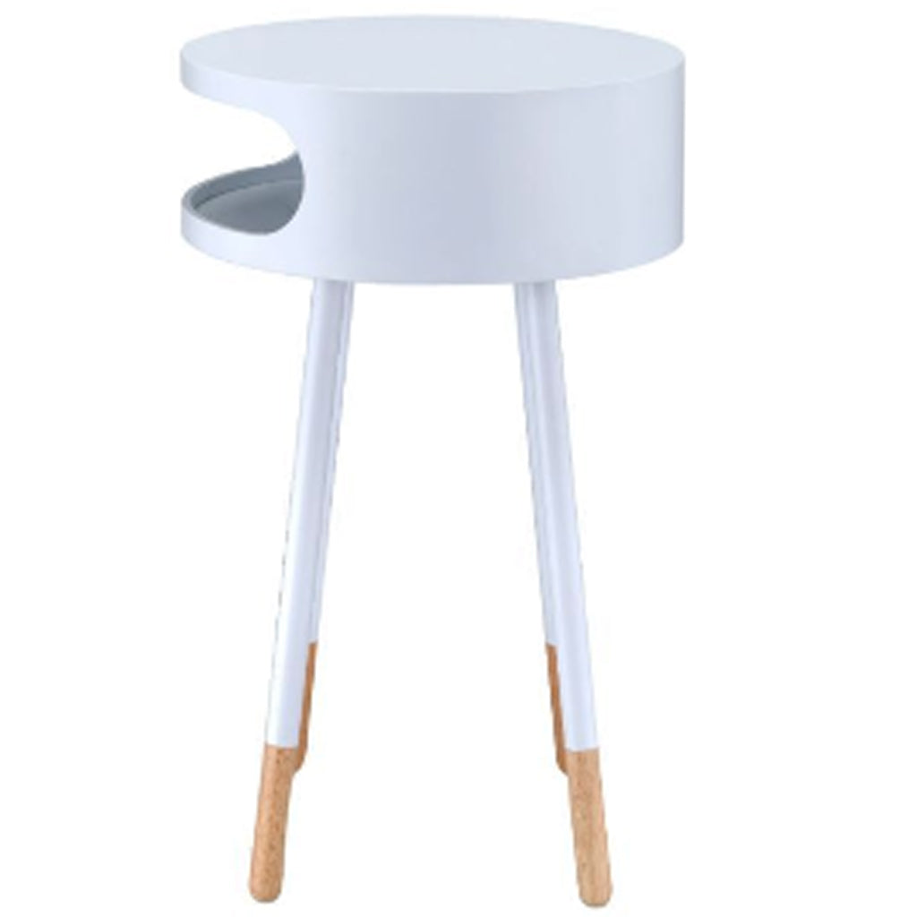 Small Wooden End Table, White, Bentwood, 286360