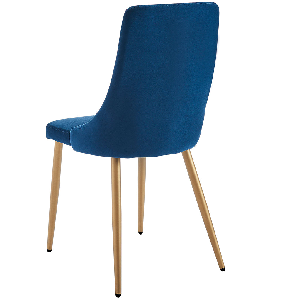 Carmilla | Luxury Velvet Blue and Gold Dining Chairs, Set of 2, 202-353BLU