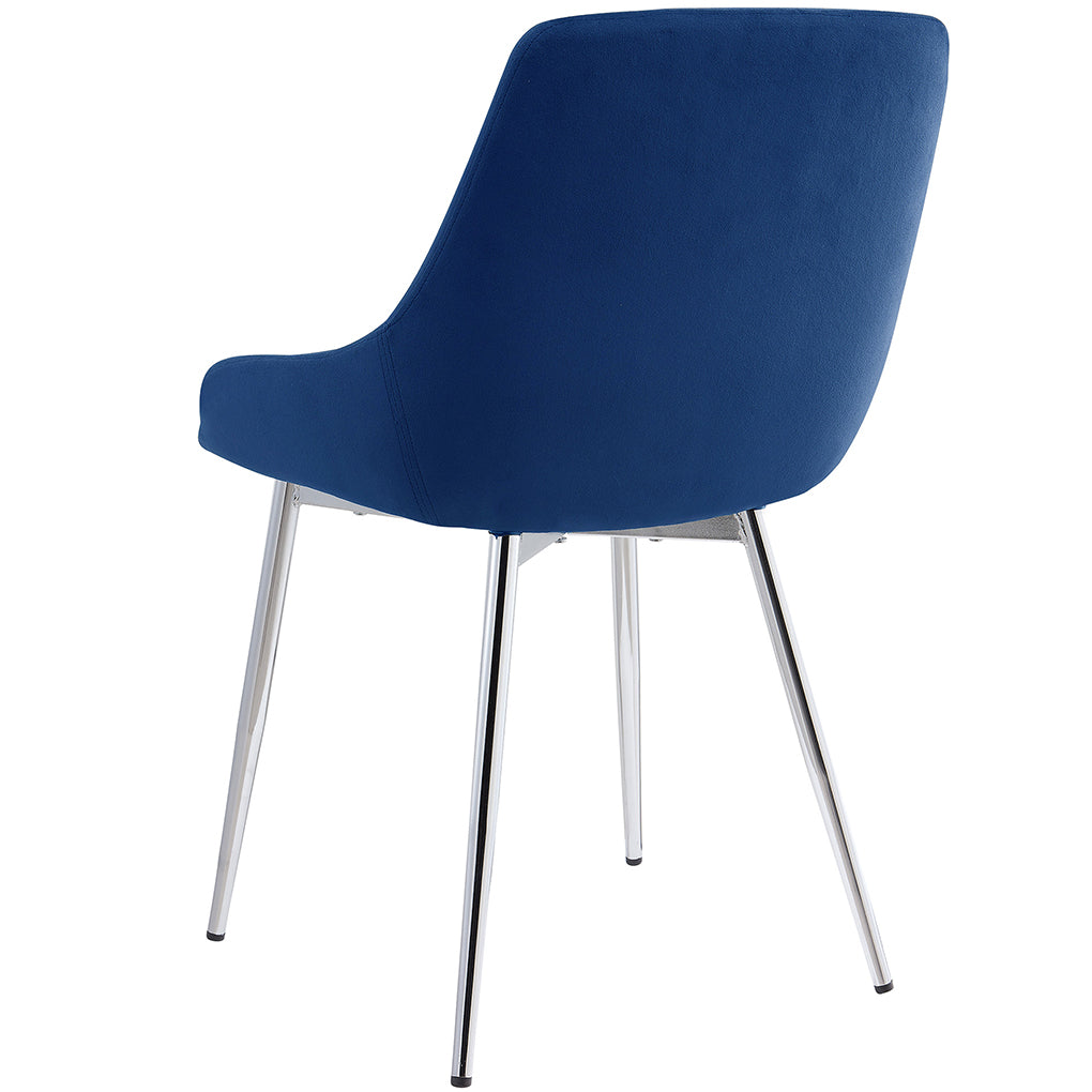 Cassidy | Blue Velvet Dining Chairs Chrome Legs, Set of 2, 202-330BLV
