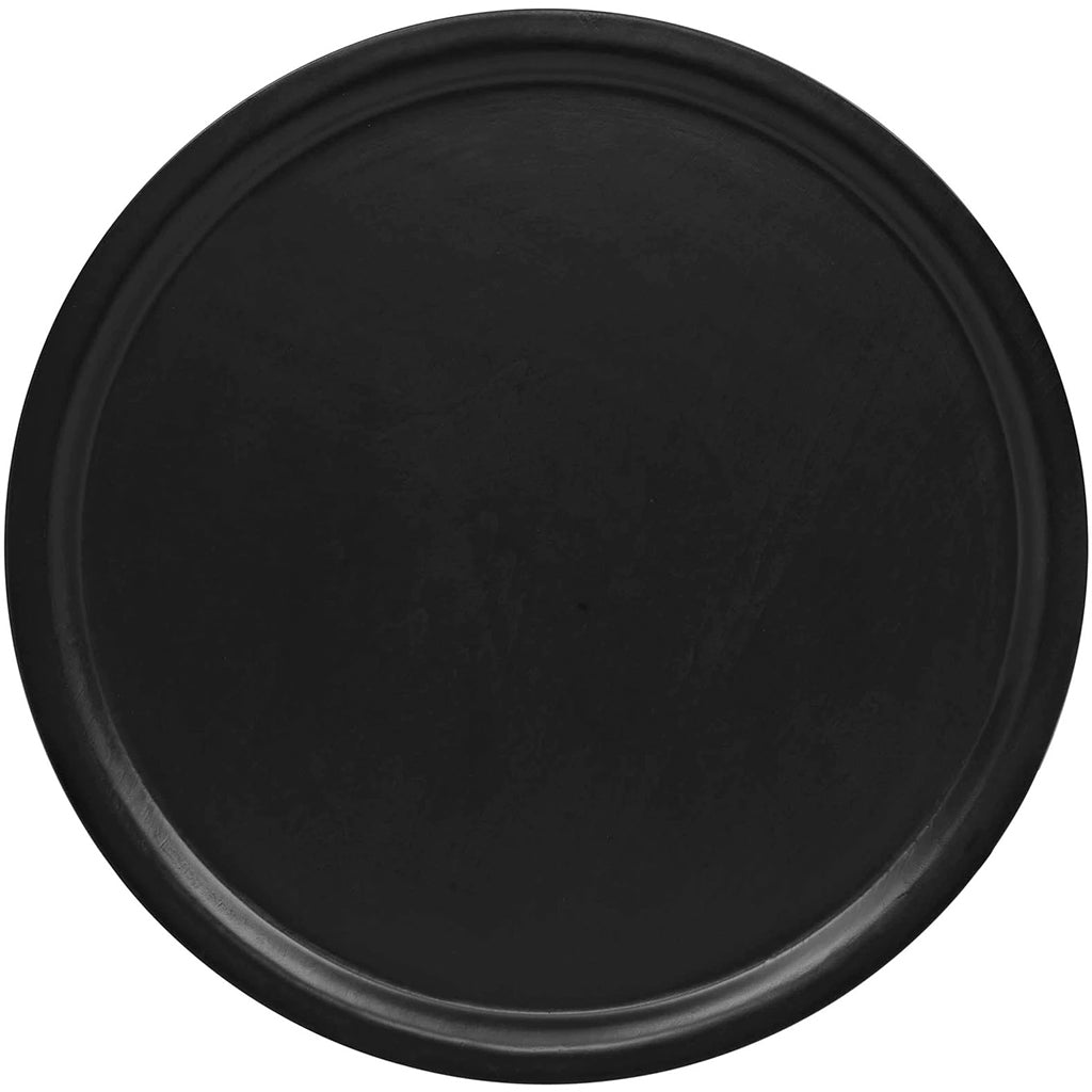 Digress | Simple Black Round End Table, Fiberboard Top, Steel Hairpin Legs, EEI-2677-BLK