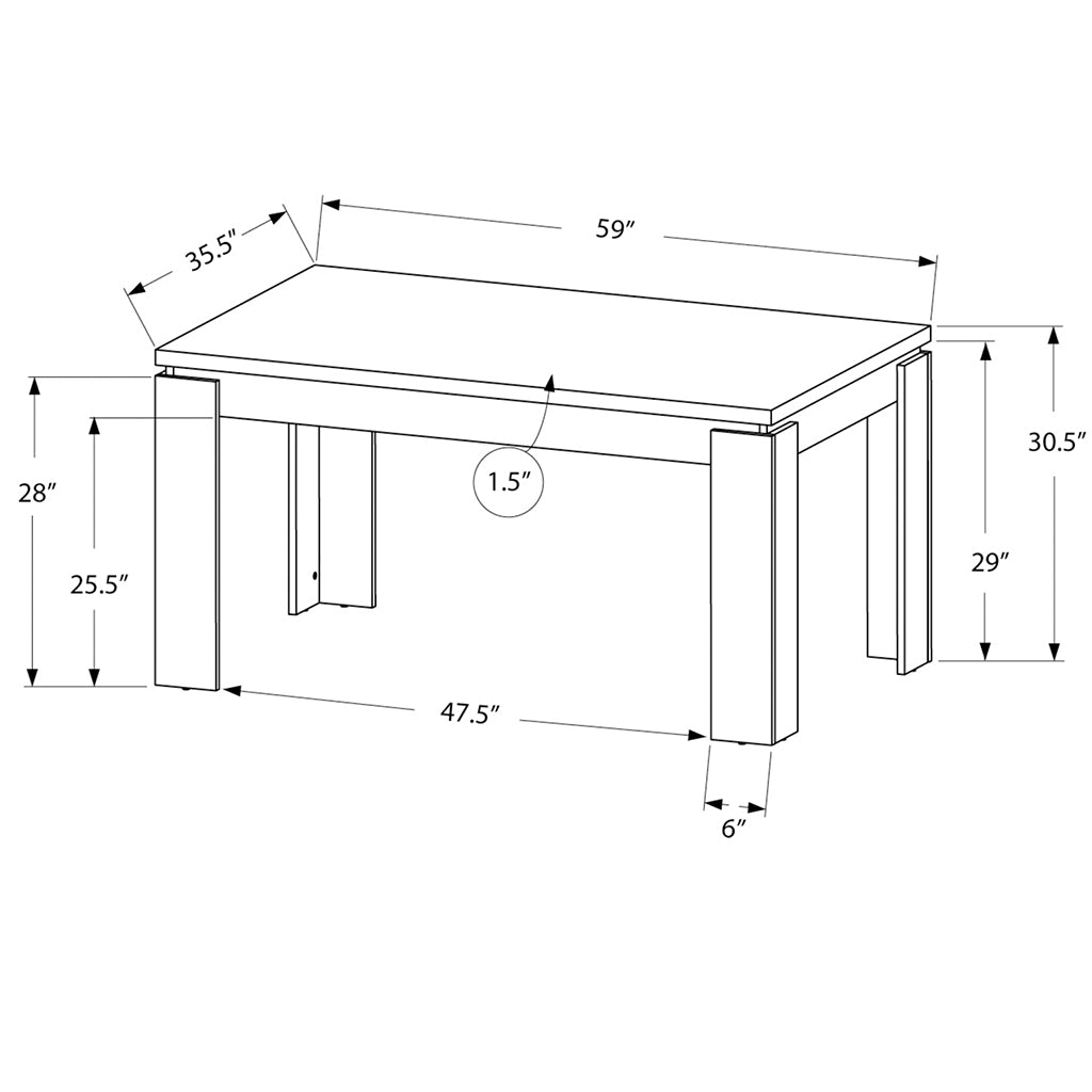 Taupe Rectangular Farmhouse Dining Table, Reclaimed Wood, Oak Finish, 4512839643441, Brand: Homeroots, Size: 59inW x  35.5inD x  30.5inH, Weight:  74lb, Shape: Rectangular, Material: Reclaimed Wood, Oak Finish, Seating Capacity: Seats 4-6, Color: Taupe