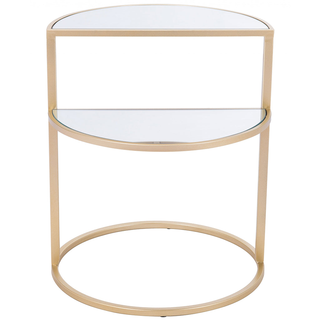 Terrace | Mirrored Glass and Gold End Table, Two Shelves, 394568