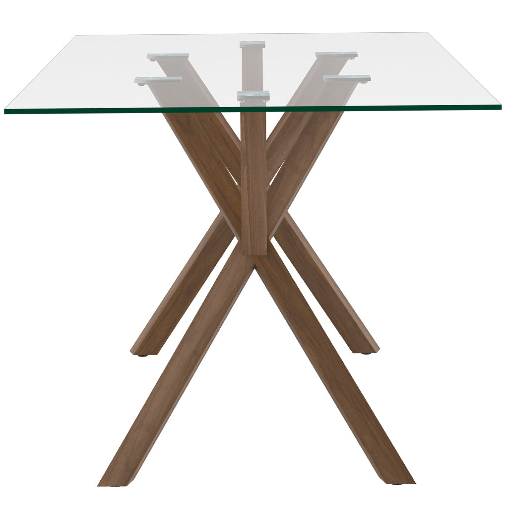 Stark | Glass Metal Modern Dining Table, 6 Seater, 201-535WAL