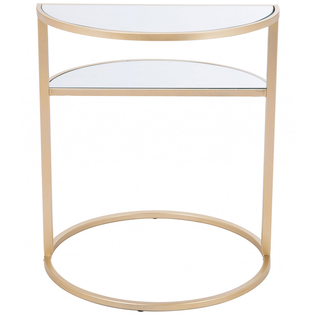 Terrace | Mirrored Glass and Gold End Table, Two Shelves, 394568