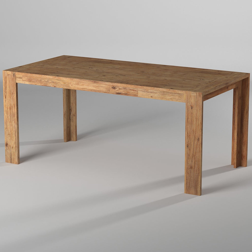 Seashore Acacia Antique Dining Table, Table For 6, Rectangular, Solid Acacia Wood, 8868-01; Brand: Alpine Furniture; Size: 35.5inW x 71inD x 31inH Weight: 97lb; Shape: Rectangular; Material: Acacia Solids Seating Capacity: Seats 4-6 people; Color: Sandblasted antique color