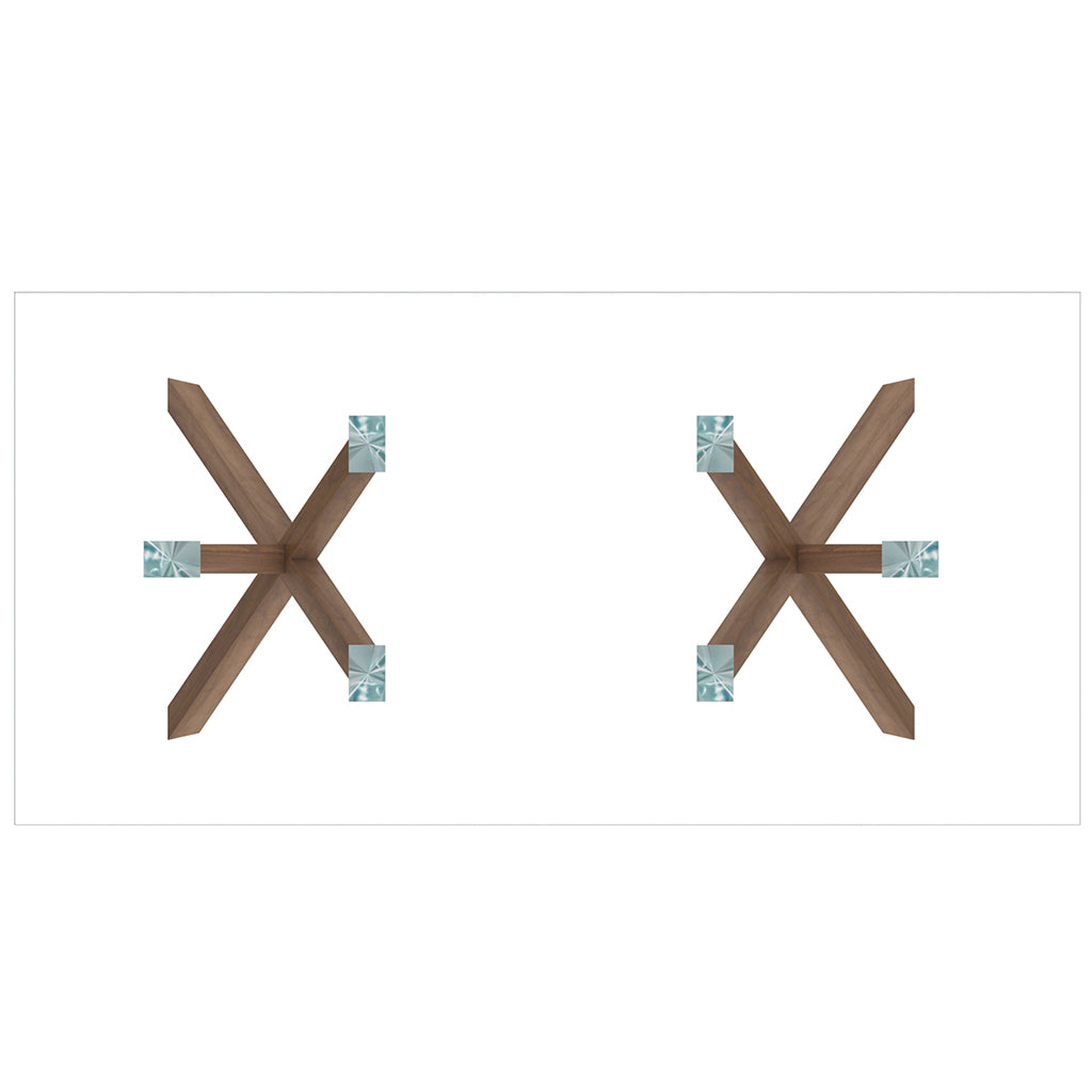 Stark | Glass Metal Modern Dining Table, 6 Seater, 201-535WAL