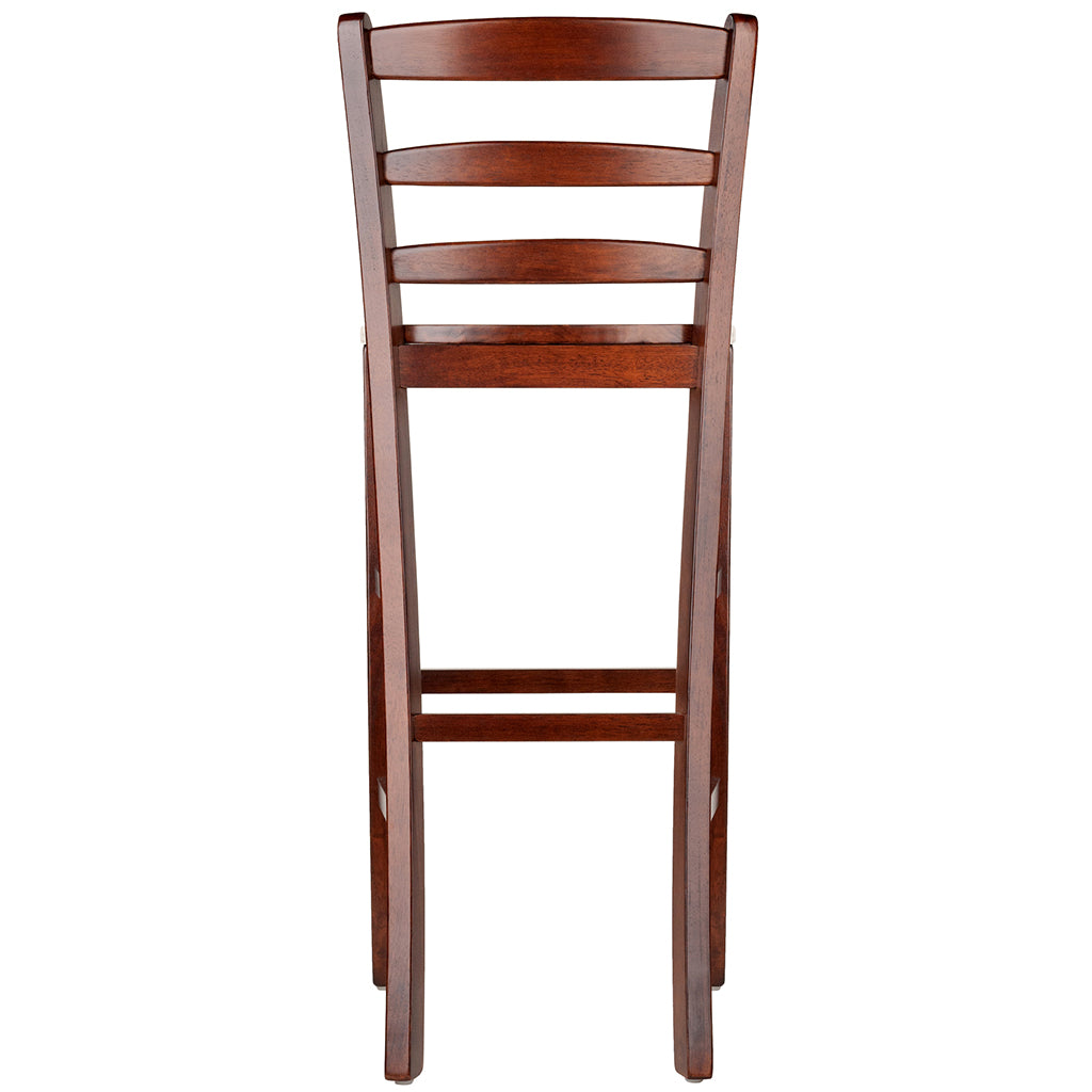 30" Bar Ladder Back Stool, Solid Walnut Wood, Set of 2