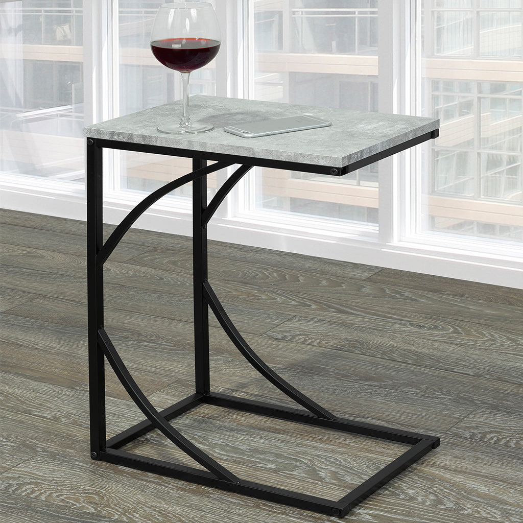 Darcy | Gray Corner Accent Table, MDF Top, Metal Base, 501-288CMT