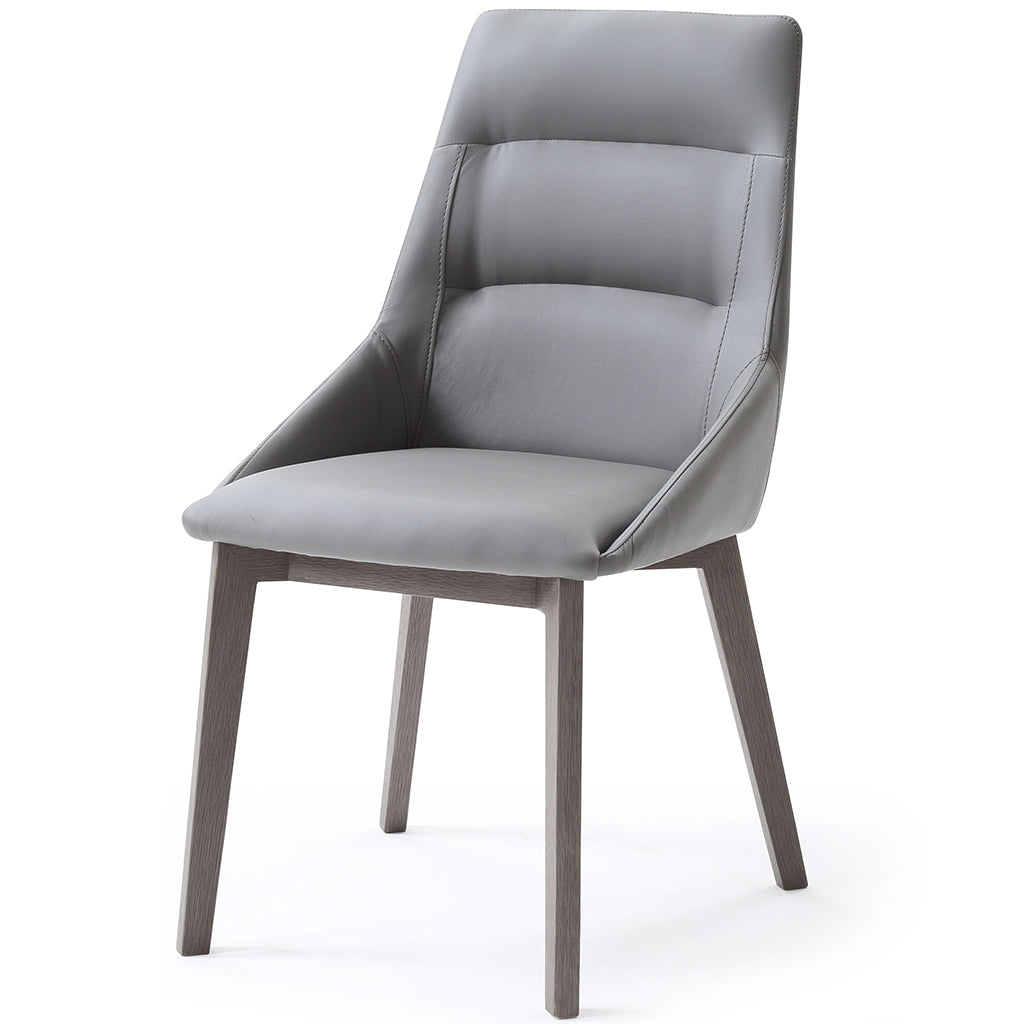 Siena Dining Chair, Set of 2, Grey, Faux Leather, Solid Wood Legs, DC1420-GRY/GRY Brand: Whiteline Modern Living, Size: 25inW x 20inD x 35inH,  Seat Height:  18in/ 46cm, Seat Depth: 16.5in/ 42cm, Weight: 17lb, Color: Grey, Assembly Required: Yes, Avoid Power Tools!