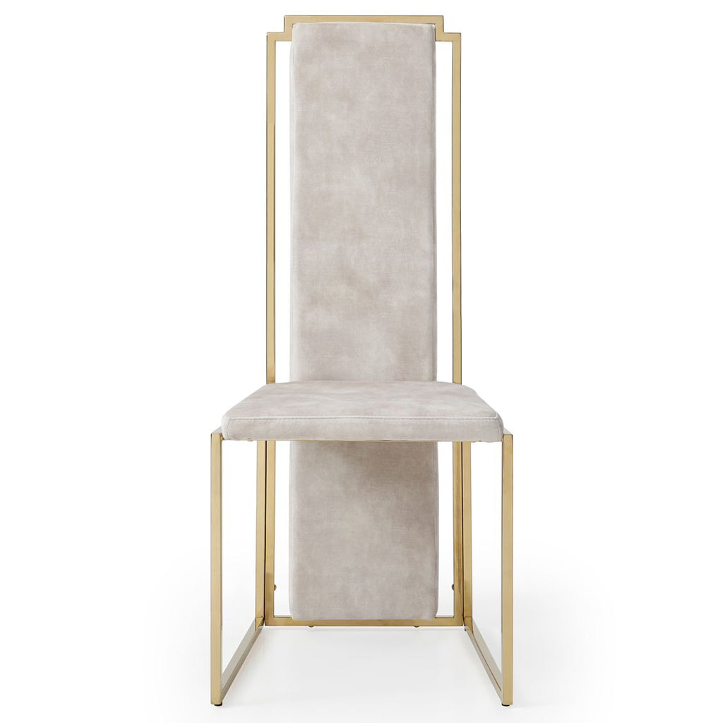 Sumo Dining Chair, Set of 2, Adore Beige Fabric, Polished Gold Stainless Steel Frame, DC1658FBEI, Brand: Whiteline Modern Living,  Size: 22inW x 18inD x 43inH, Weight: 26lb, Material: Adore Beige fabric, polished gold stainless steel frame Color: Beige & Gold, Assembly Required: No, Weather Resistant: No