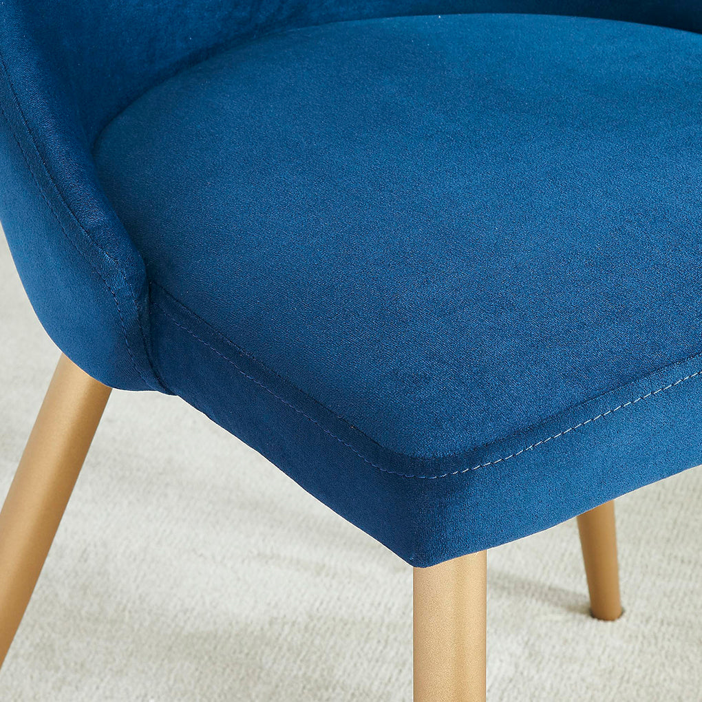 Carmilla | Luxury Velvet Blue and Gold Dining Chairs, Set of 2, 202-353BLU