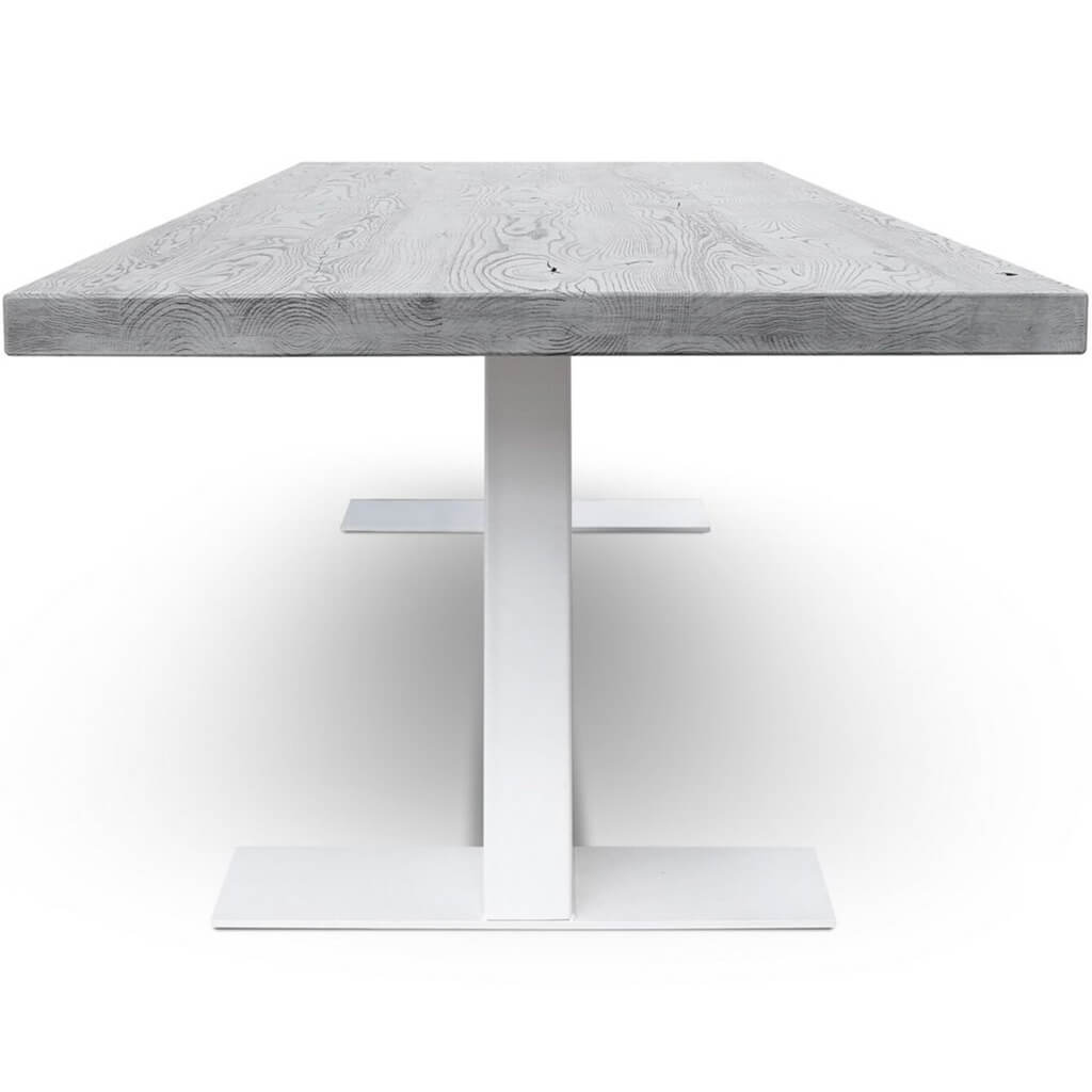 GROG | Gray Wood Table, Rectangular, Oak Wood Top, Metal Base, SCANDI032