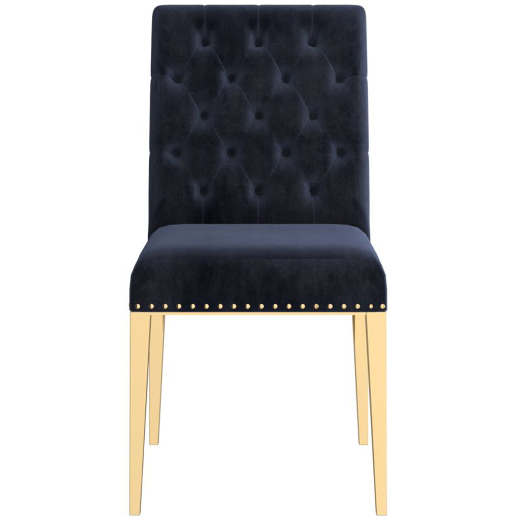 Azul | Black and Gold Velvet Dining Chairs, Set of 2, 202-600BK_GL