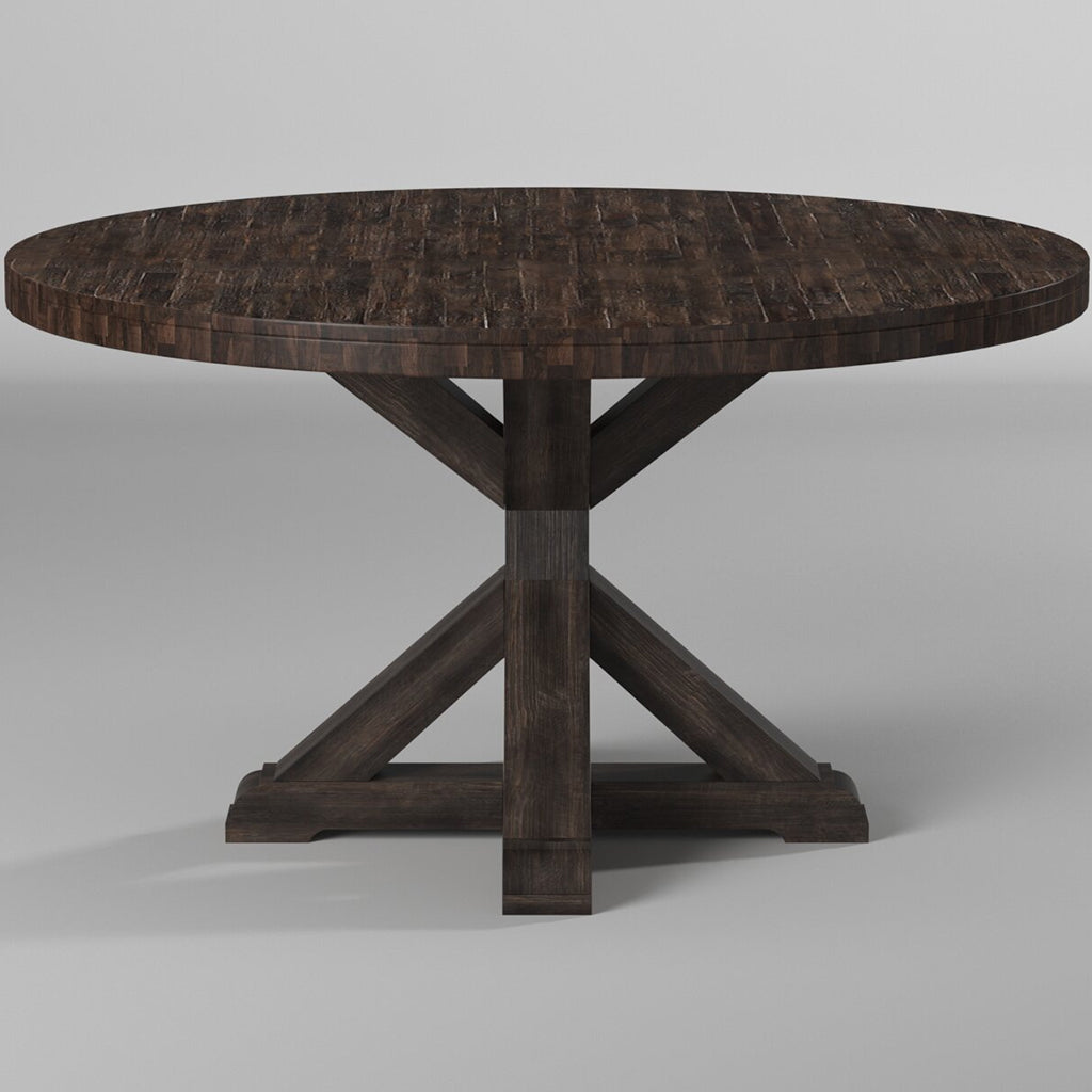 Newberry Solid Round Table, Contemporary Round Table For 4, Wooden Round Table, Solid Pine Wood, Plywood, 1468-25