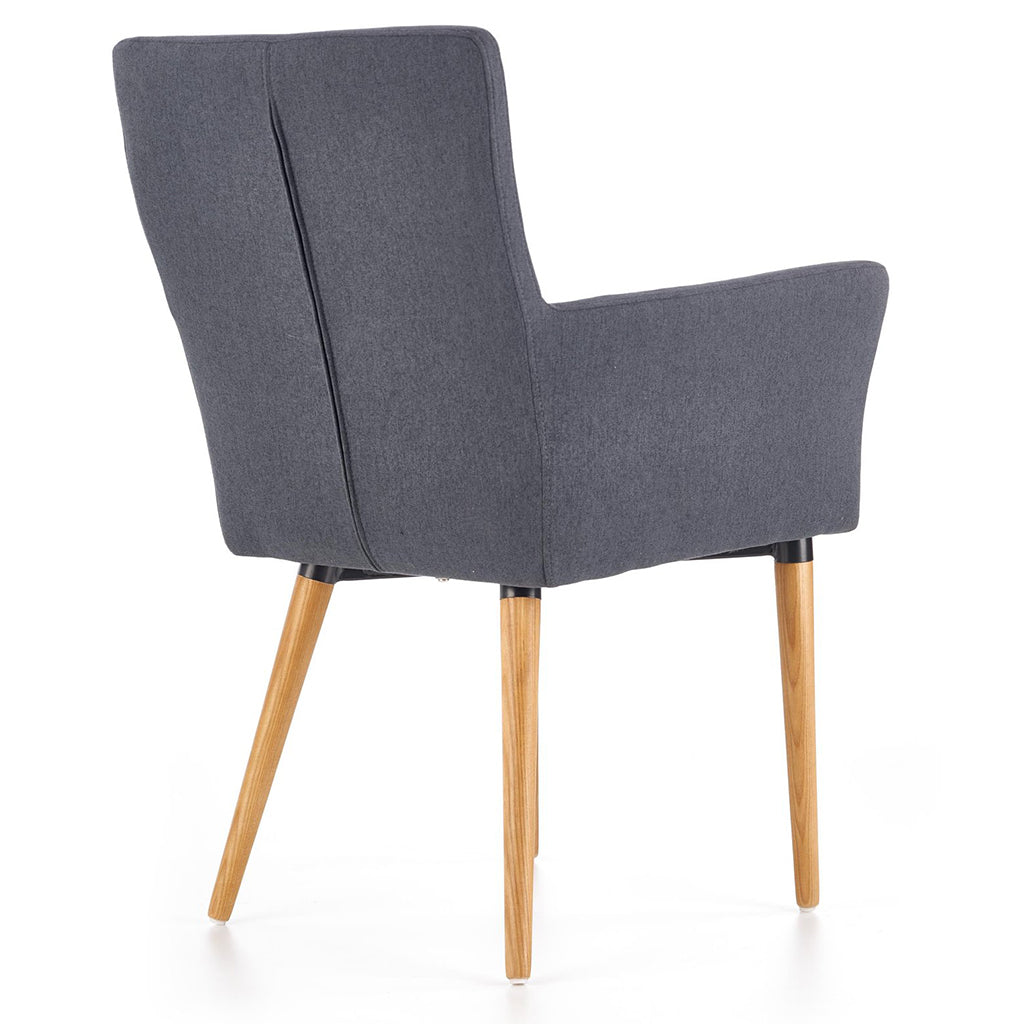 Lenora Dining Chairs, Set of 2, Gray & Light Wood Color, Fabric, Solid Wood Legs, HALK-274 Brand: Maxima House, Size: 24.4inW x 24inD x 35.8inH, Weight: 18.5lb, Material: Fabric & Solid Wood legs, Color: Gray & Light Wood Color