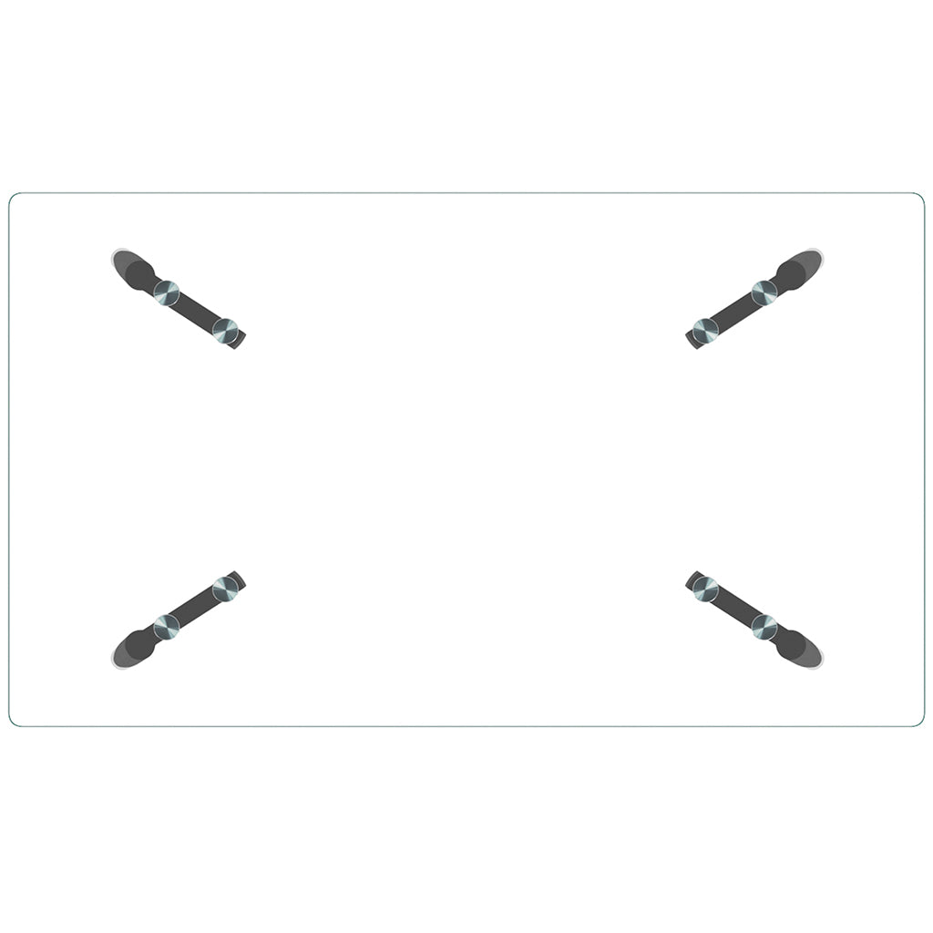 Abbot | Rectangle Glass Table, Black Metal Legs, 4 Seater, 201-453BK