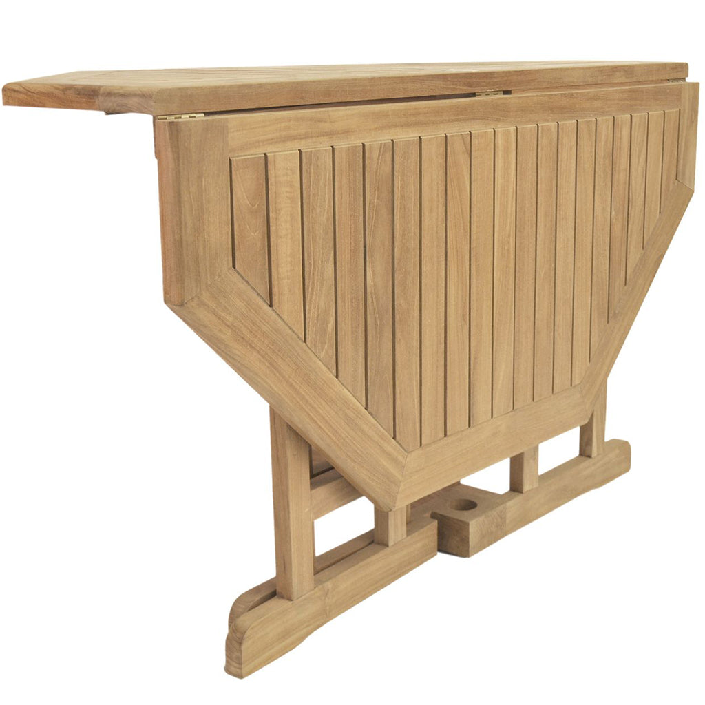 47" Octagon Table, Teak Wood Outdoor Table, TBF-120BO Brand: Anderson Teak; Size: 47inW x 47inD x 29inH Weight: 86lb; Shape: Octagonal; Material: Teak Wood Seating Capacity: Seats 4-6 people; Color: Neutral teak color; light wood