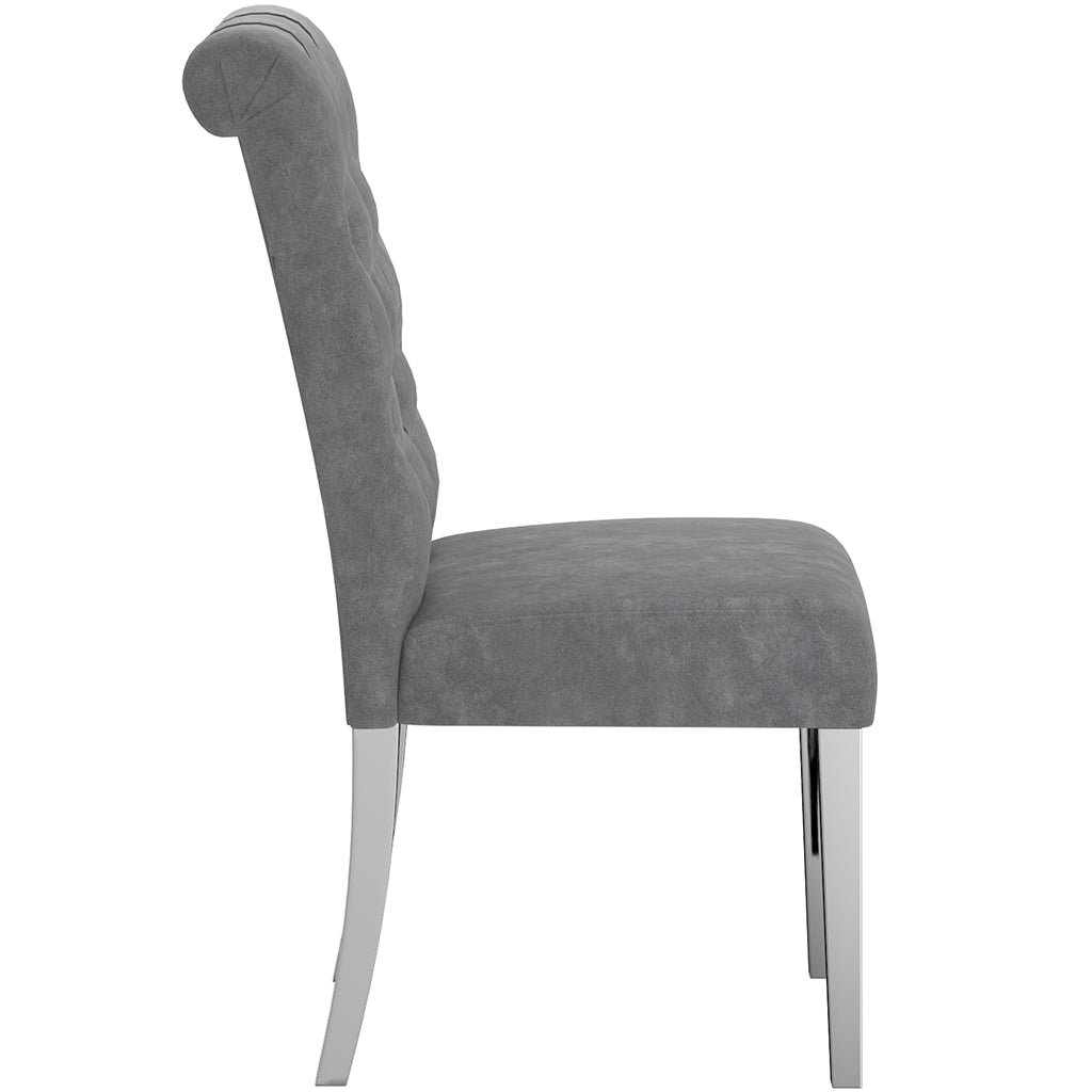 Chloe | Traditional Modern Velvet Dining Chairs, Set of 2, Gray, 202-552GY