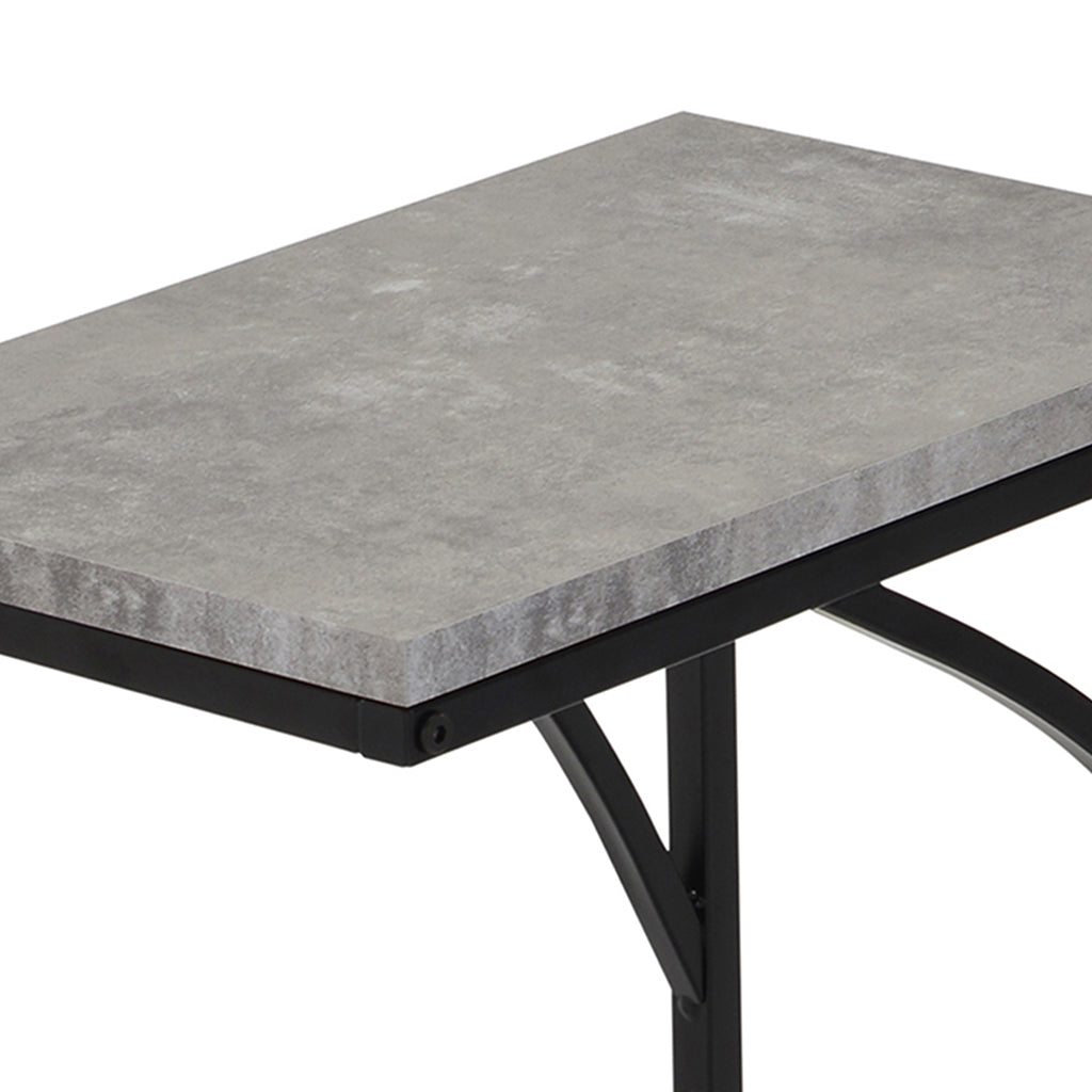 Darcy | Gray Corner Accent Table, MDF Top, Metal Base, 501-288CMT