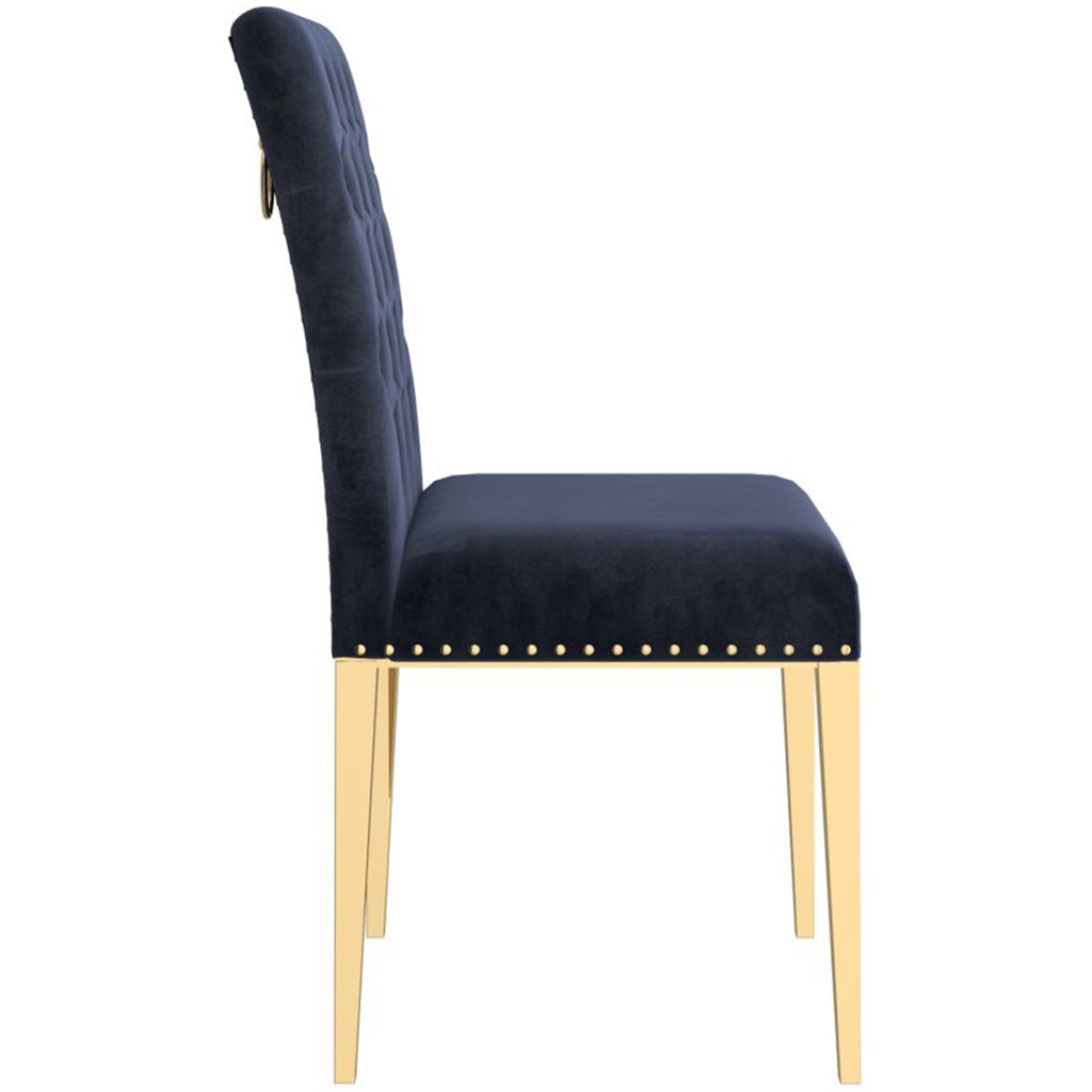 Azul | Black and Gold Velvet Dining Chairs, Set of 2, 202-600BK_GL