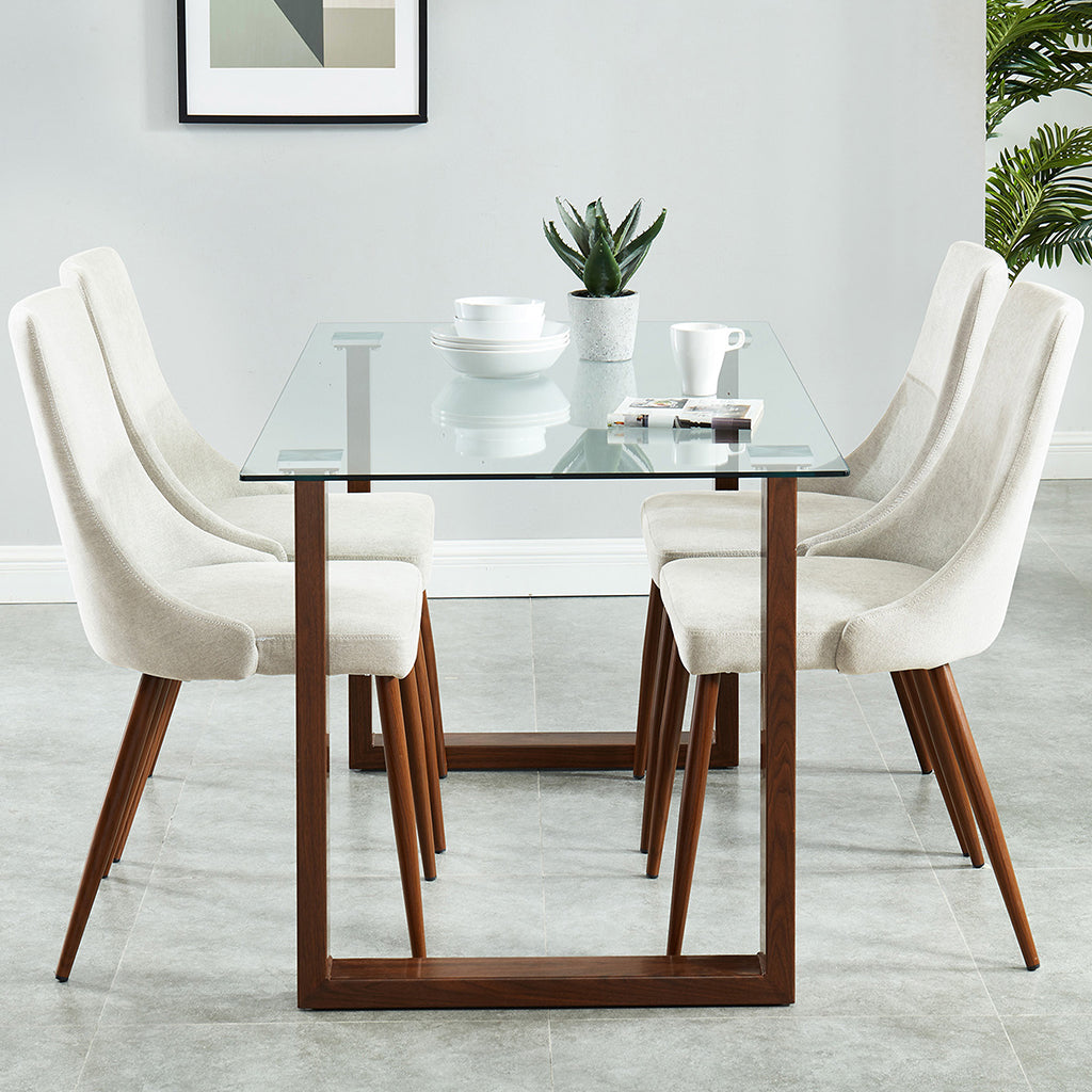 Cora | Beige Trendy Fabric Dining Chairs, Set of 2, 202-182BG