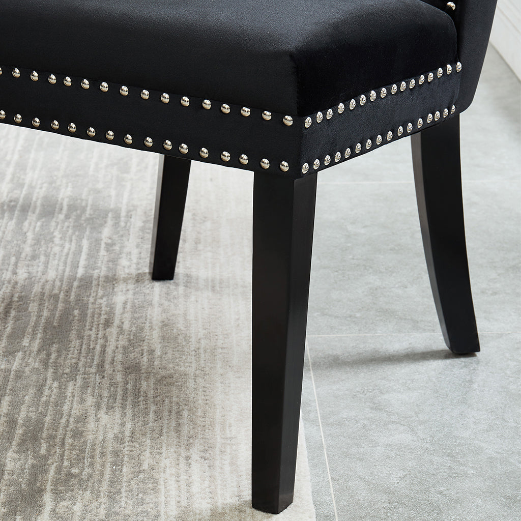 Rizzo | Dining Chairs With Chair Ring and Nail Head Trim Set of 2, 202-080BK