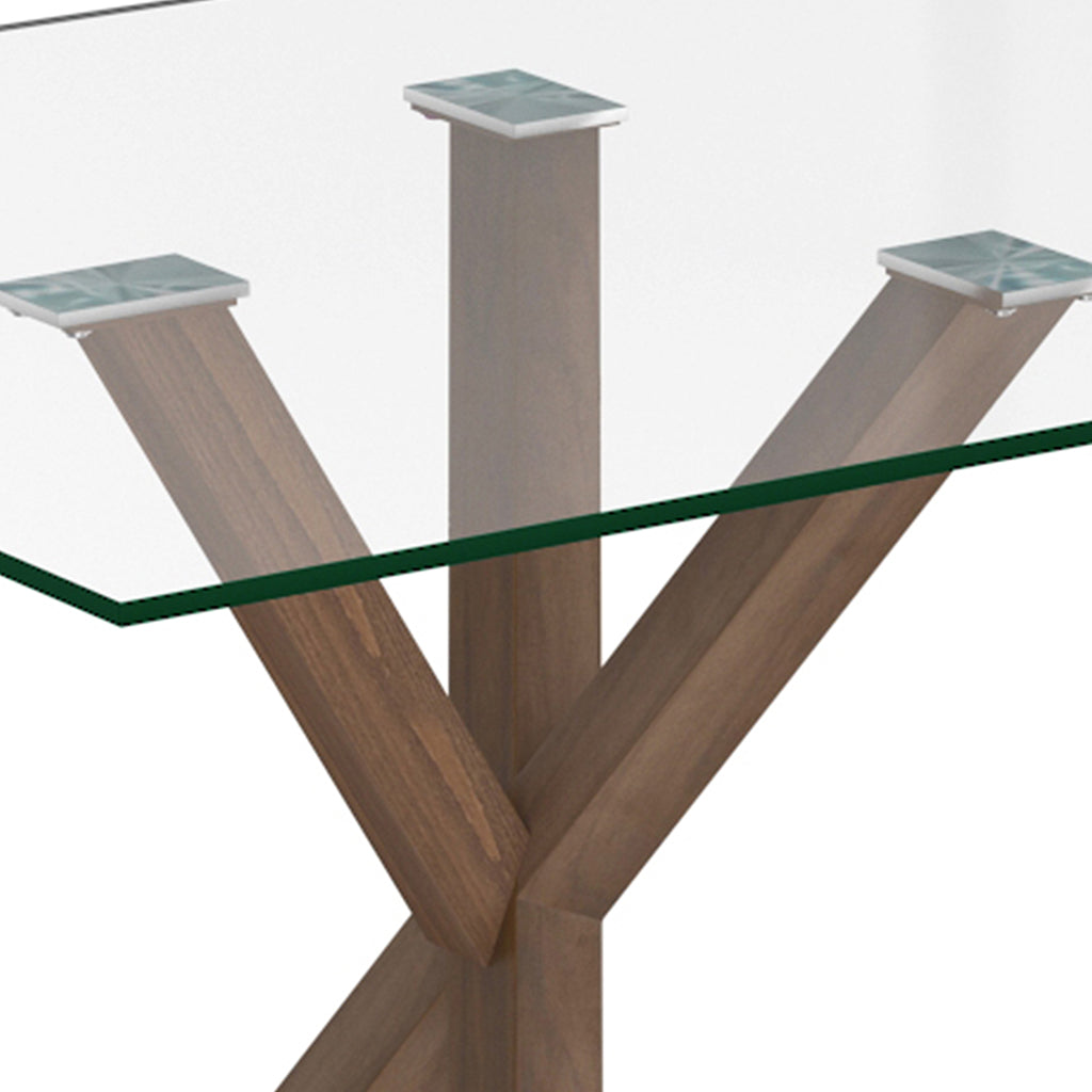 Stark | Glass Metal Modern Dining Table, 6 Seater, 201-535WAL