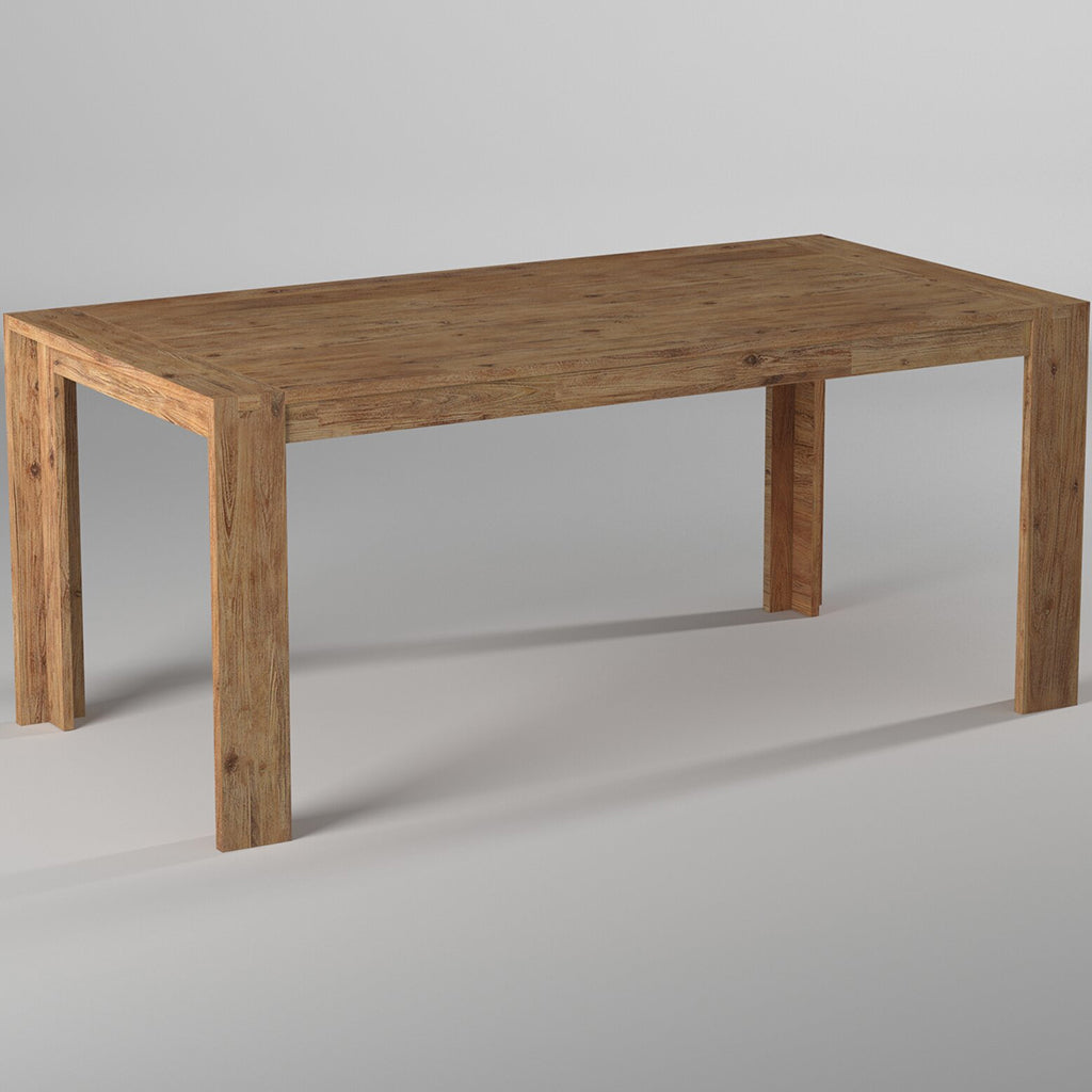 Seashore Acacia Antique Dining Table, Table For 6, Rectangular, Solid Acacia Wood, 8868-01; Brand: Alpine Furniture; Size: 35.5inW x 71inD x 31inH Weight: 97lb; Shape: Rectangular; Material: Acacia Solids Seating Capacity: Seats 4-6 people; Color: Sandblasted antique color