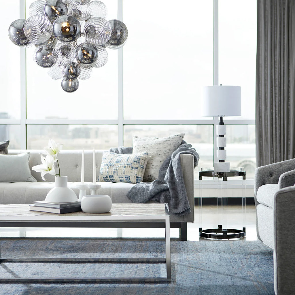 Prime | Acrylic Transparent Stylish End Table, Stainless Steel Frame, 09101
