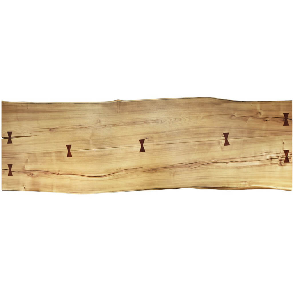 A-Stephenson | Live Edge Industrial Dining Table, Solid Oak Wood Top, Metal Legs, 10 Seater, SCANDI051