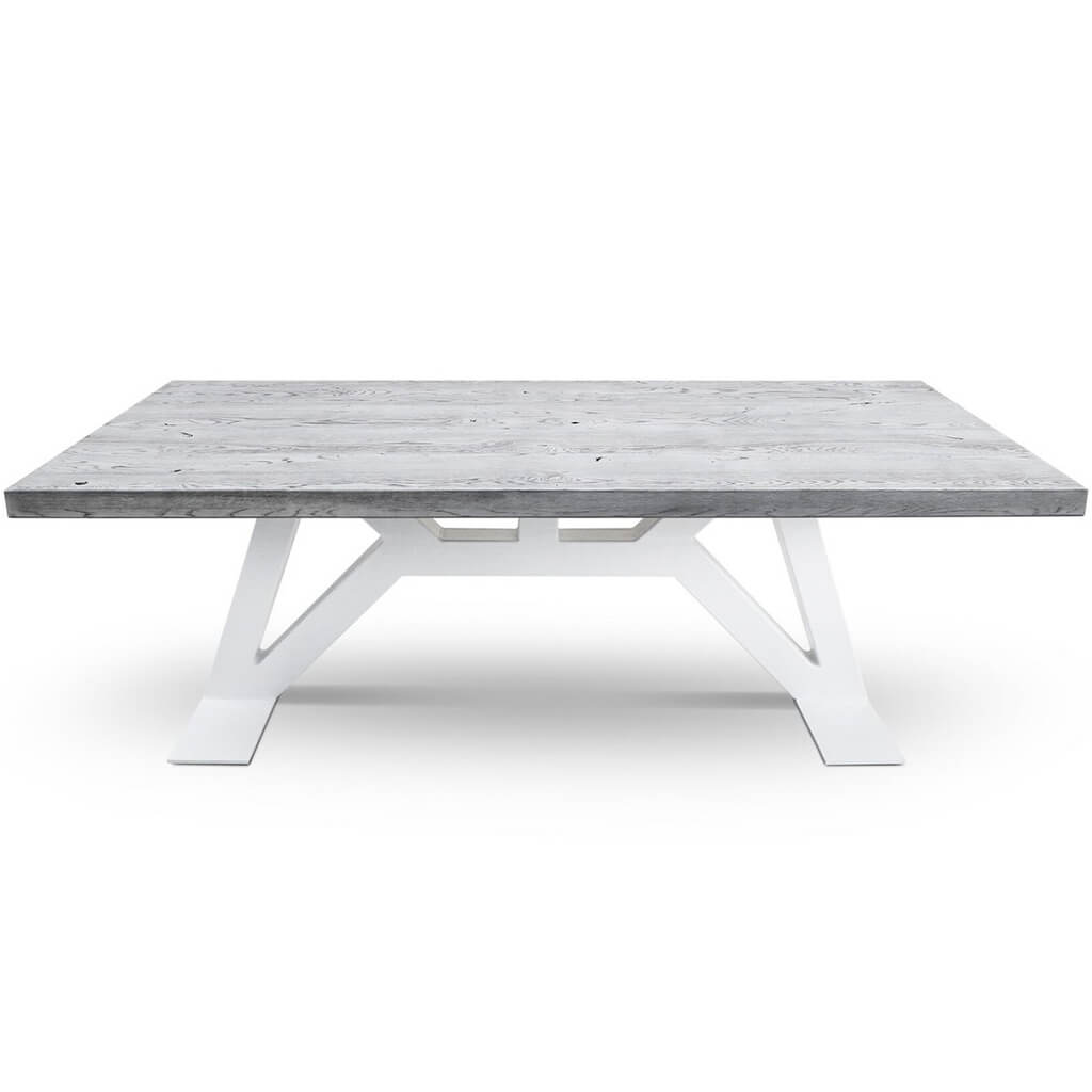 GROG | Gray Wood Table, Rectangular, Oak Wood Top, Metal Base, SCANDI032