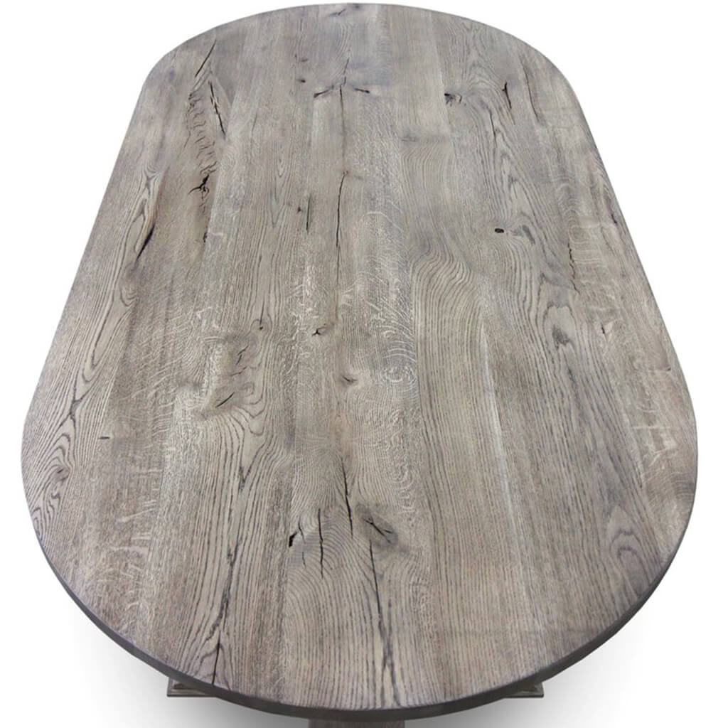 Dindo | Double Pedestal Oval Dining Table, Oak Wood, 8 Seater, SCANDI070