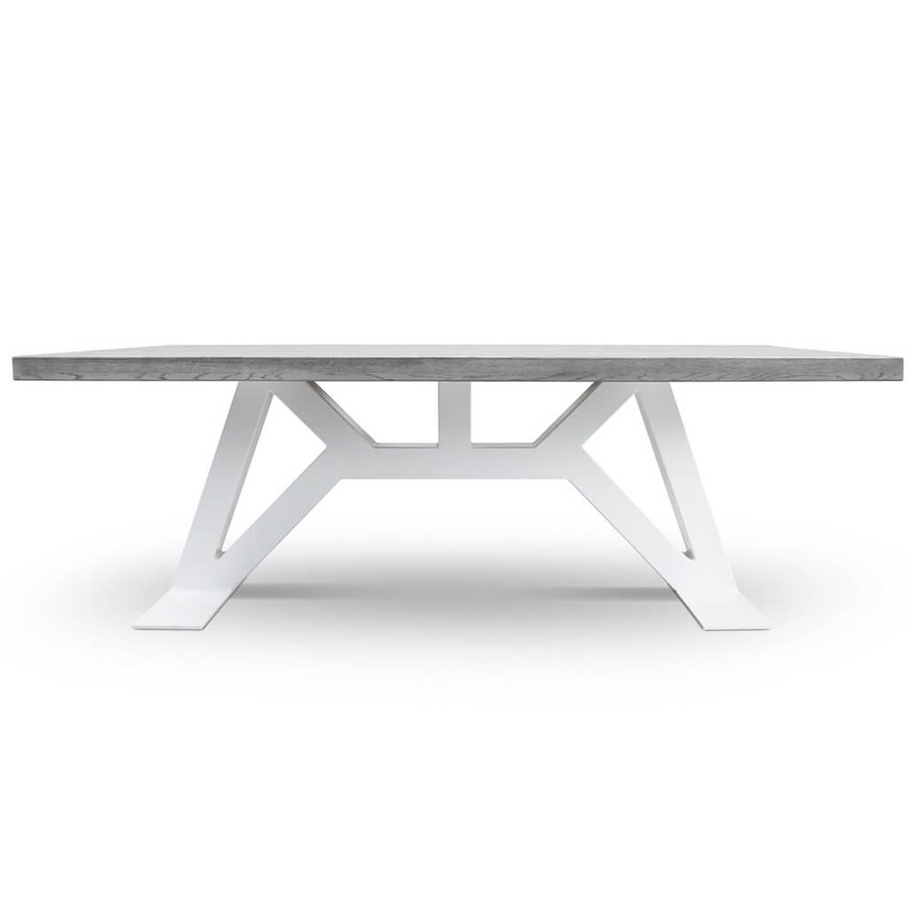 GROG | Gray Wood Table, Rectangular, Oak Wood Top, Metal Base, SCANDI032