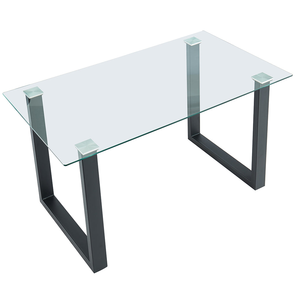 Franco | Modern Glass Dining Room Table, Metal Legs, 4 Seater, 201-454BK