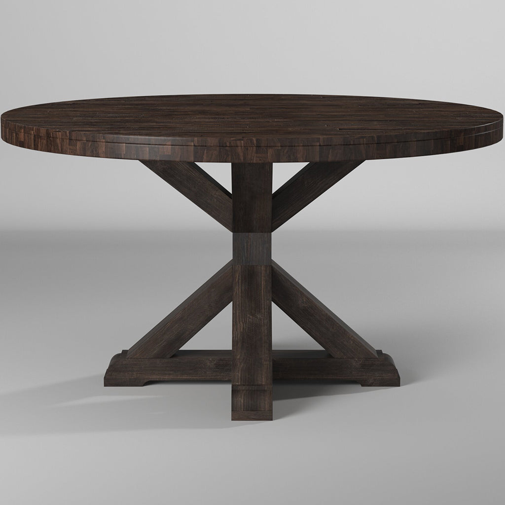Newberry Solid Round Table, Contemporary Round Table For 4, Wooden Round Table, Solid Pine Wood, Plywood, 1468-25