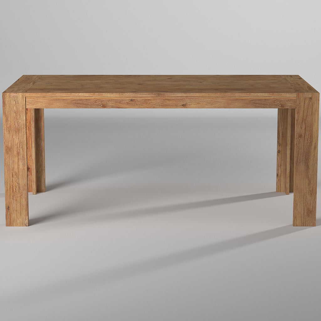 Seashore Acacia Antique Dining Table, Table For 6, Rectangular, Solid Acacia Wood, 8868-01; Brand: Alpine Furniture; Size: 35.5inW x 71inD x 31inH Weight: 97lb; Shape: Rectangular; Material: Acacia Solids Seating Capacity: Seats 4-6 people; Color: Sandblasted antique color
