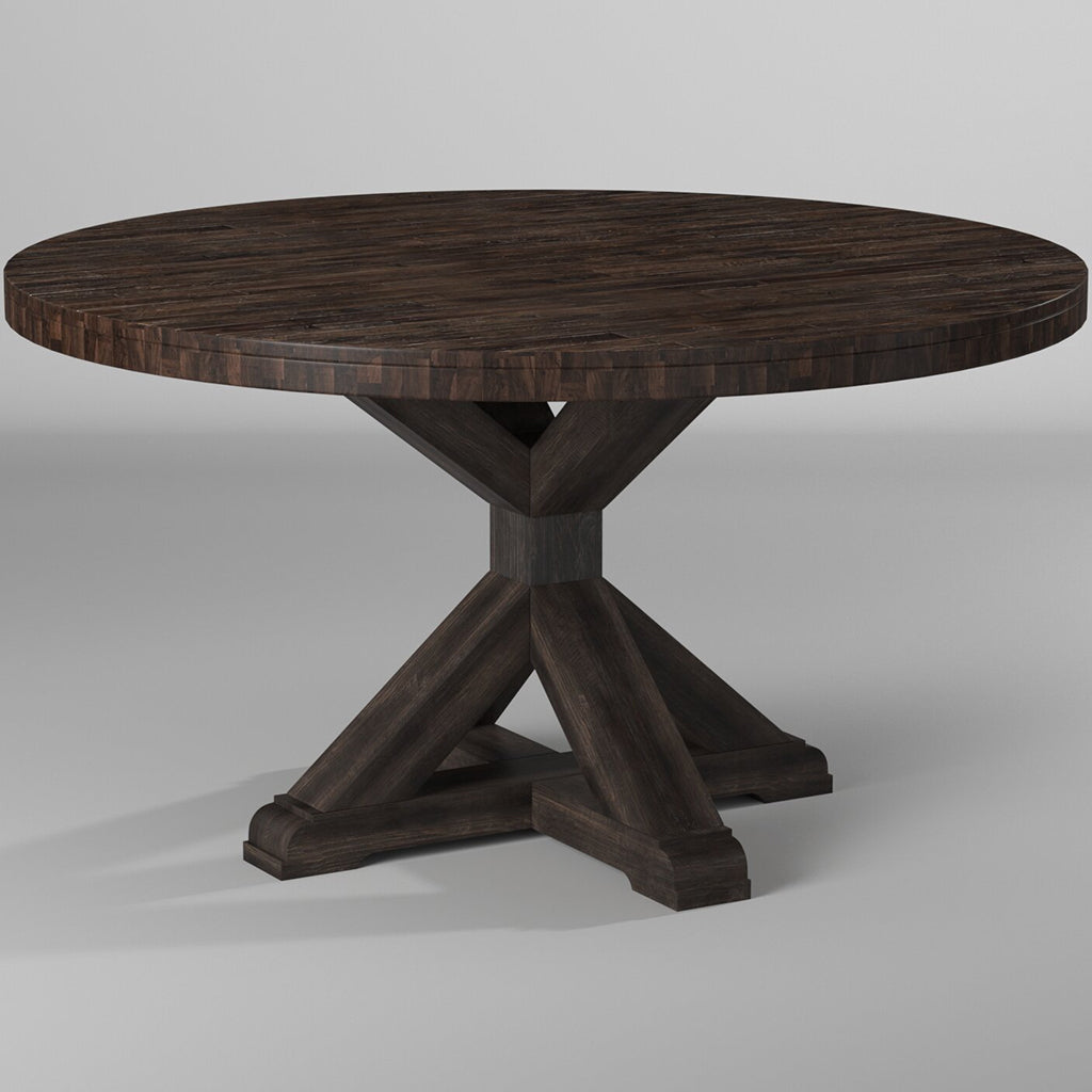 Newberry Solid Round Table, Contemporary Round Table For 4, Wooden Round Table, Solid Pine Wood, Plywood, 1468-25