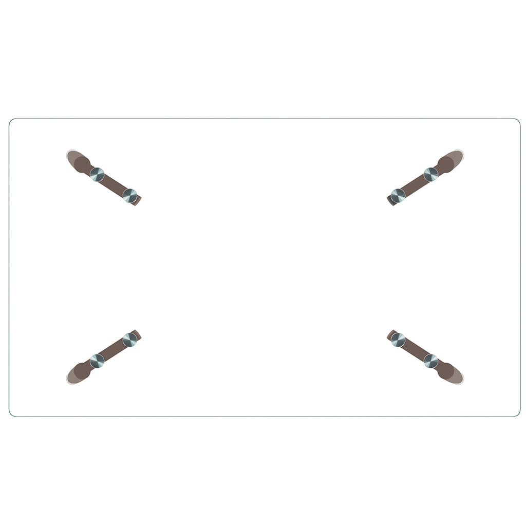 Abbot | Glass Small Dining Table, Walnut Legs, 4 Seater, 201-453WAL