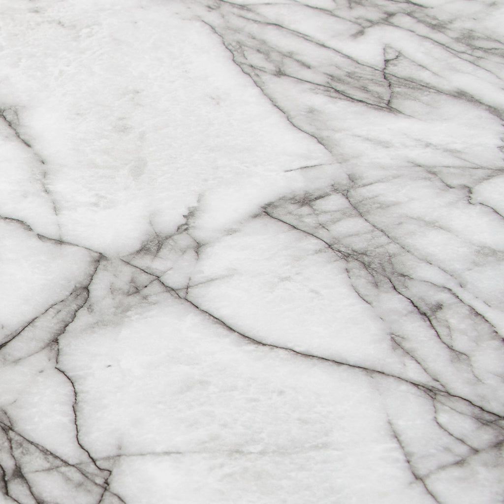 47" x 32" Chance Dining Table, Faux Marble Top, Metal Base, 4 Seater