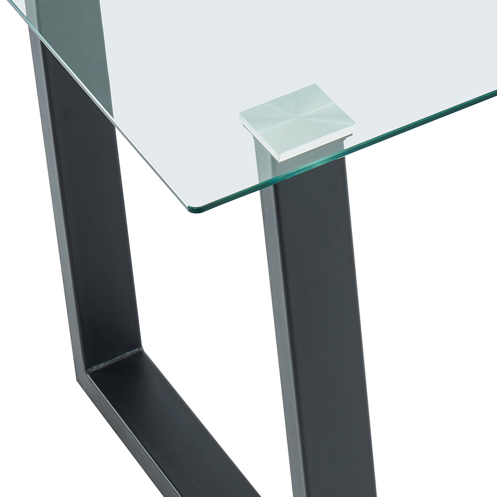 Franco | Modern Glass Dining Room Table, Metal Legs, 4 Seater, 201-454BK