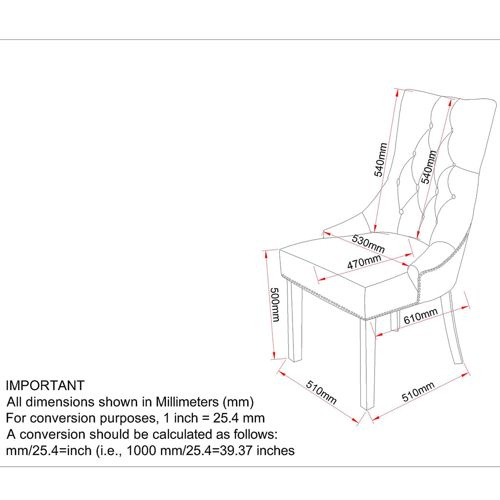 Rizzo | Dining Chairs With Chair Ring and Nail Head Trim Set of 2, 202-080BK