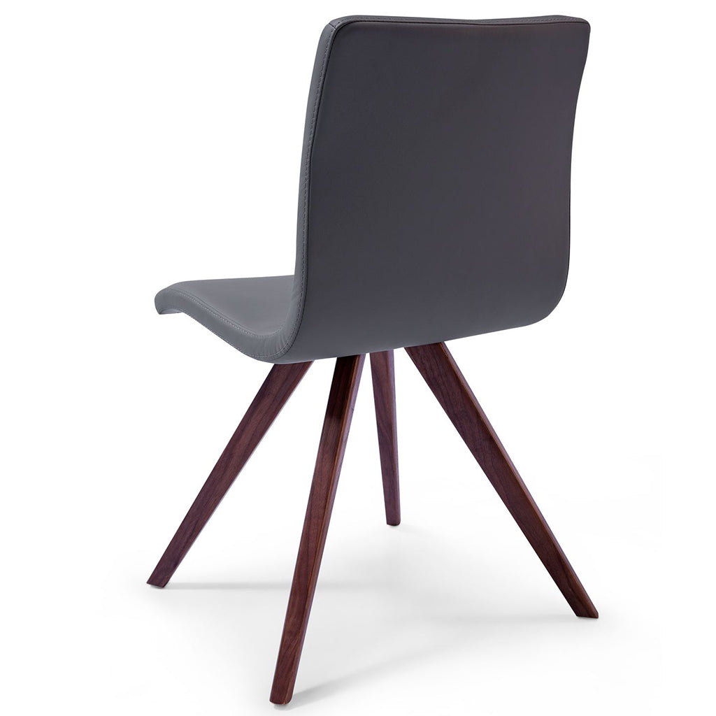 Olga Dining Chair, Set of 2, Gray, Faux Leather, Walnut Solid Wood Legs, DC1243P-GRY Brand: Whiteline Modern Living Size: 21inW x 21inD x 33inH, Seat Height: 19.3in/ 49cm, Weight: 24lb, Material: Faux leather & solid walnut wood, Color: Gray, Assembly Required: Yes, Avoid Power Tools!
