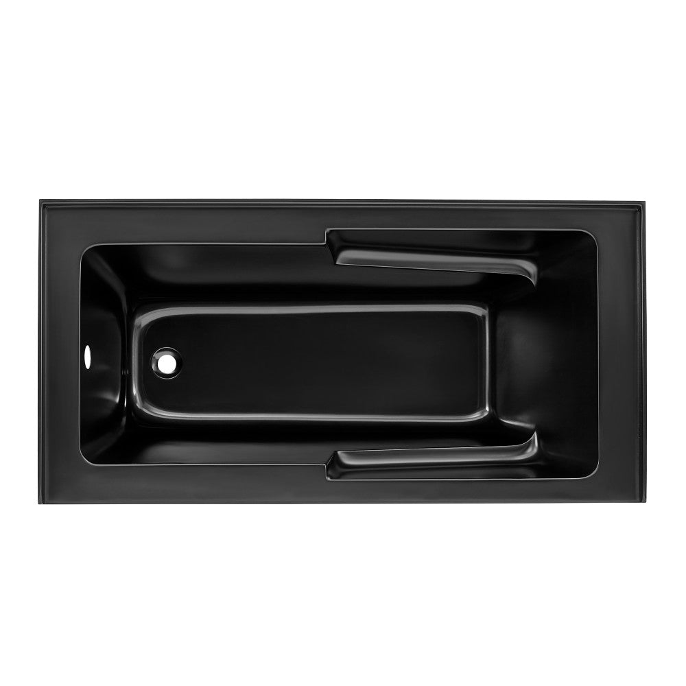 Swiss Madison Voltaire 60" x 30" Left-Hand Drain Alcove Bathtub with Apron in Matte Black